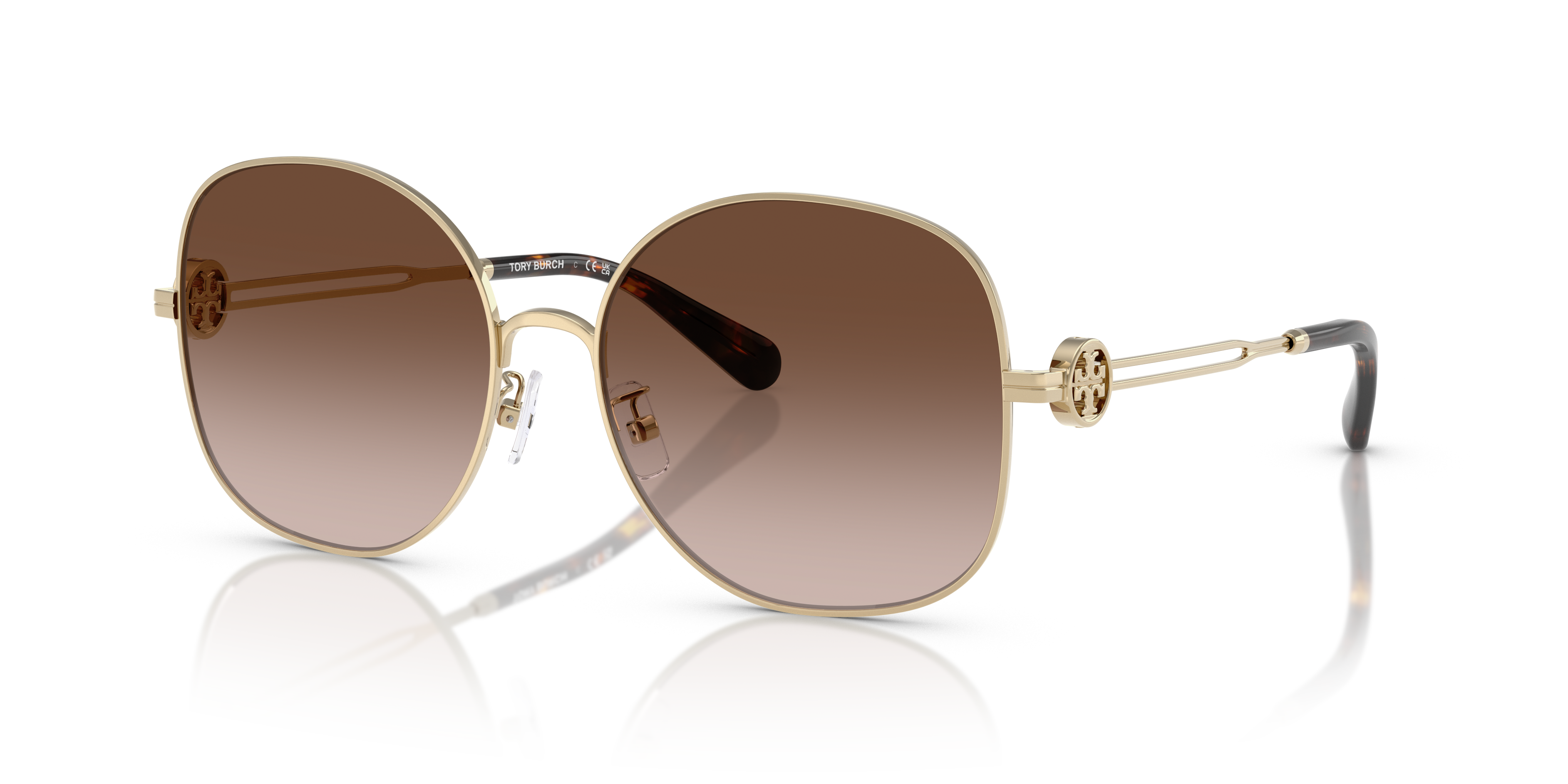 Tory Burch TY6112 XL (56 - 16) with Brown lenses and Gold frame