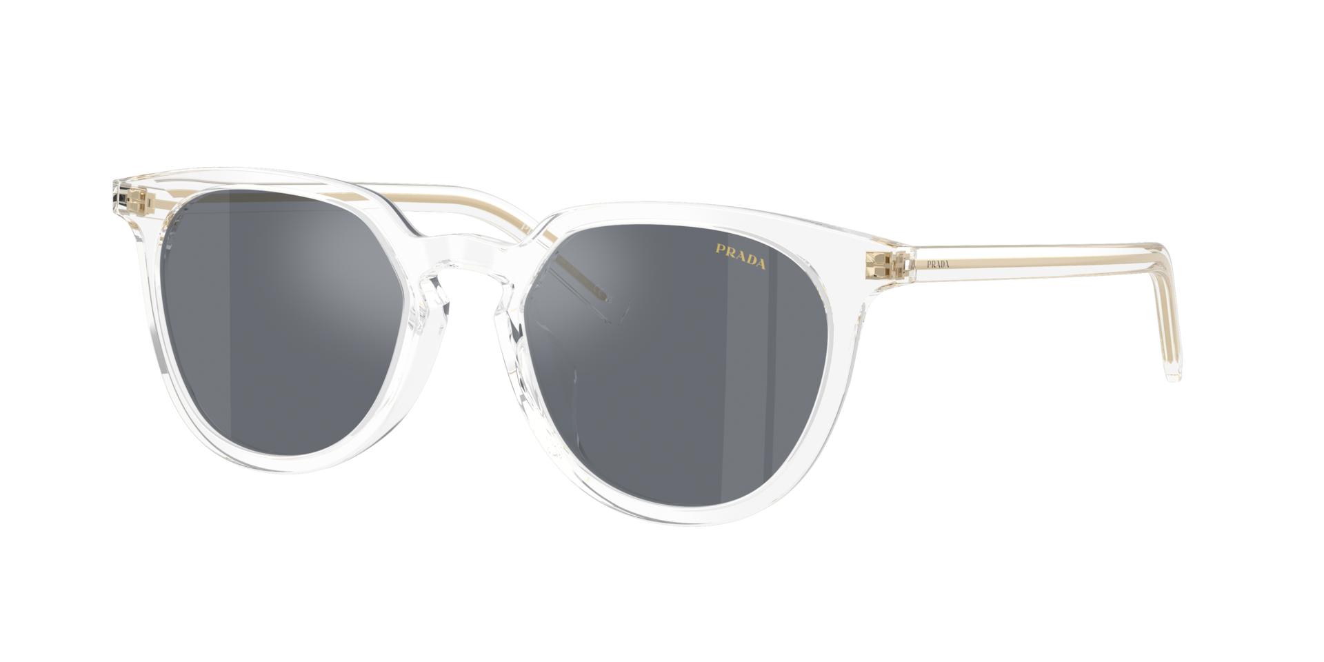 Prada Mann Sunglass PR D15SD - Rahmenfarbe: Kristall, Linsenfarbe: Blau
