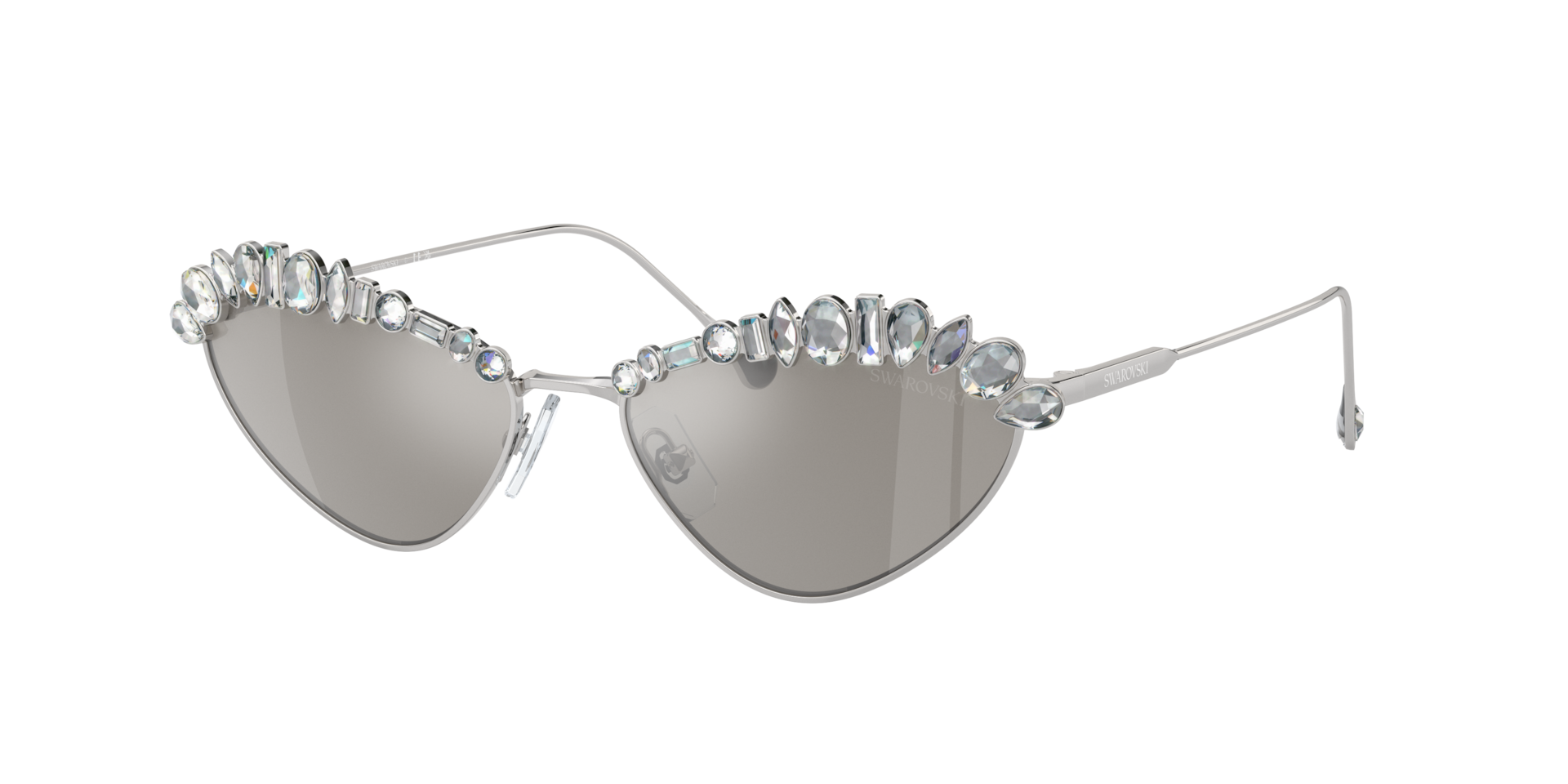 Swarovski Woman Sunglass SK7009 -  Frame color: Silver, Lens color: Light Grey Mirror Silver