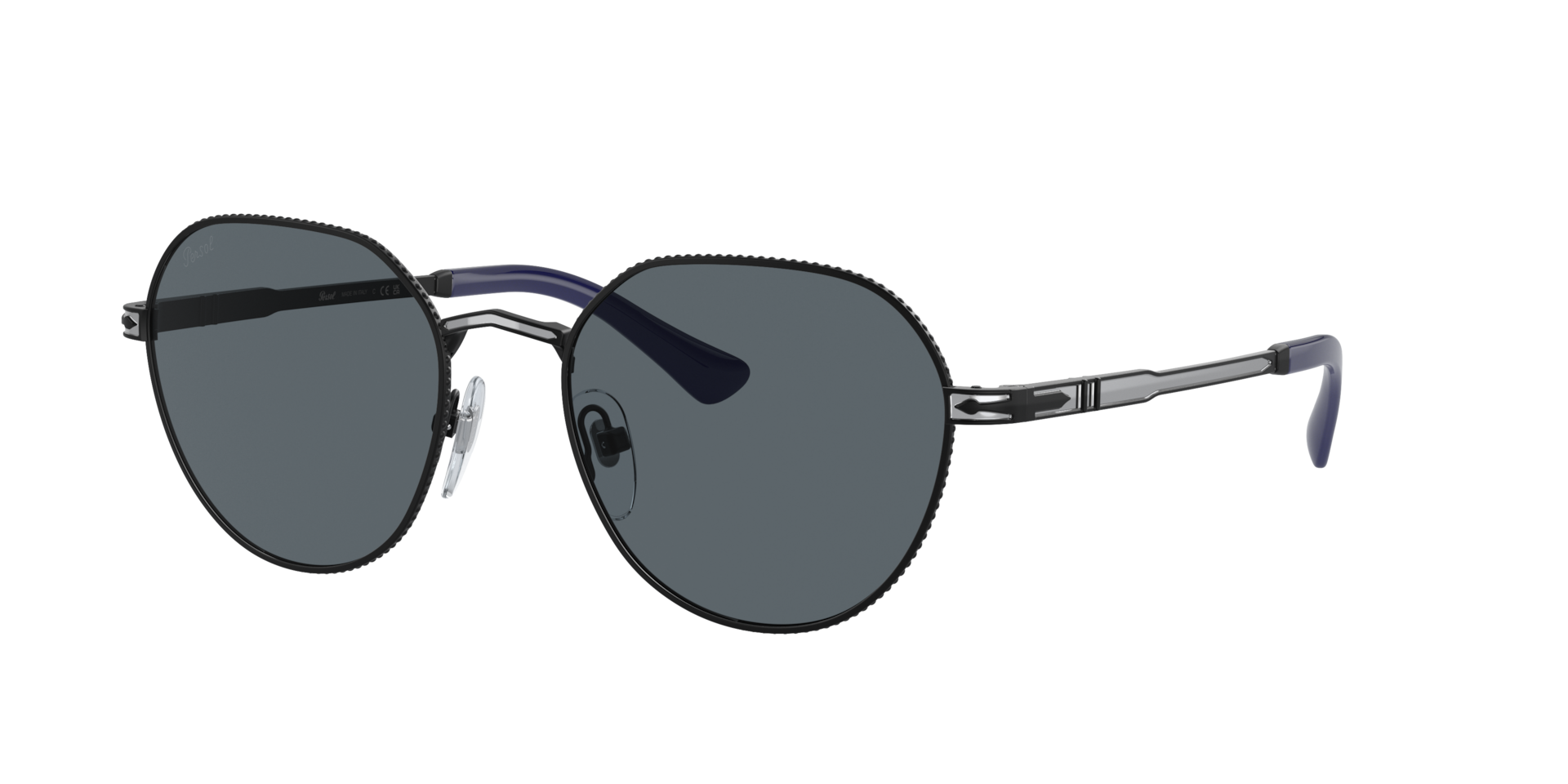 Persol Unisex Sunglass PO2486S -  Frame color: Black/Silver, Lens color: Blue
