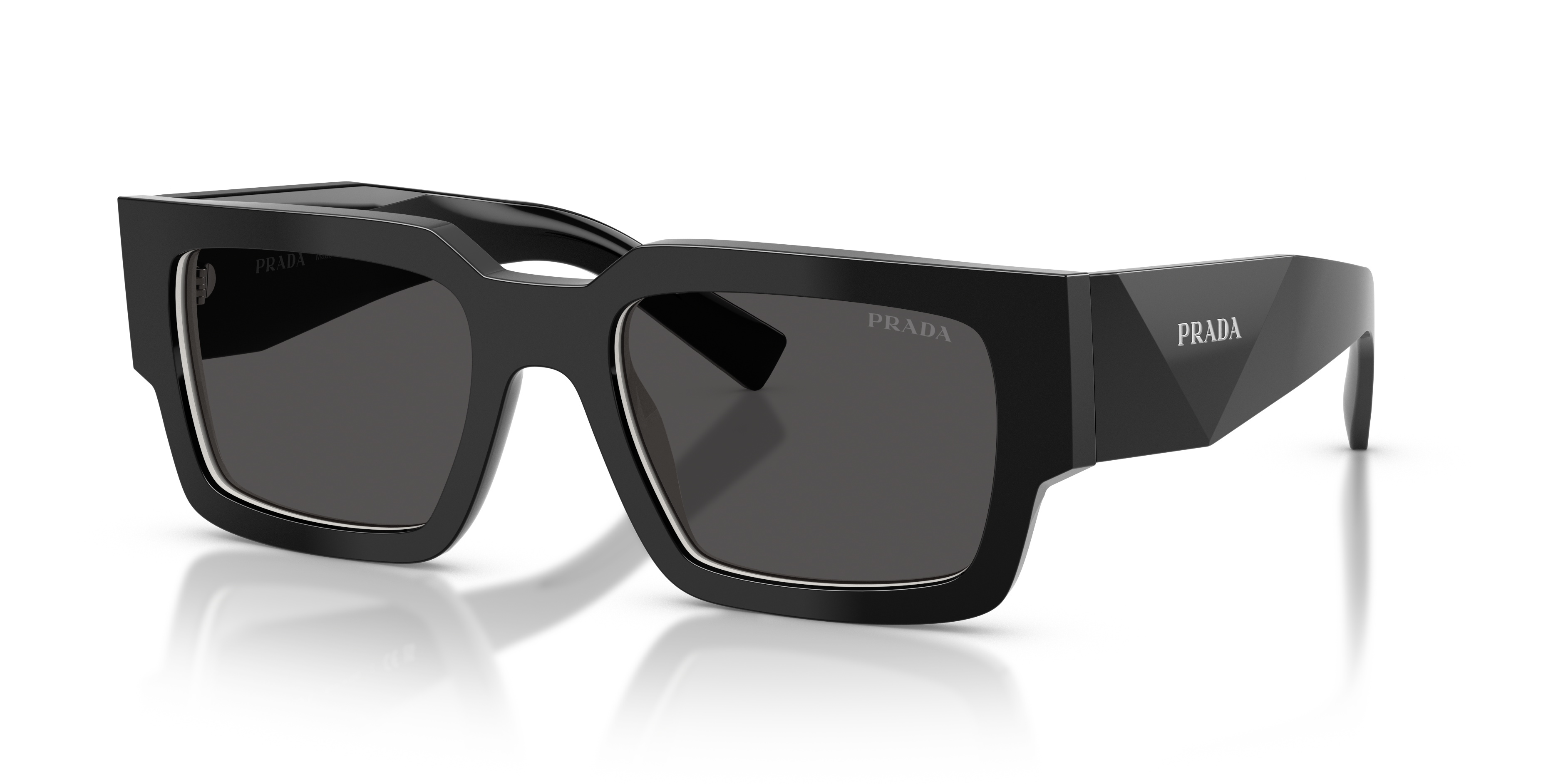 Prada PR B17SF L (55 - 18) with Grey lenses and Black frame