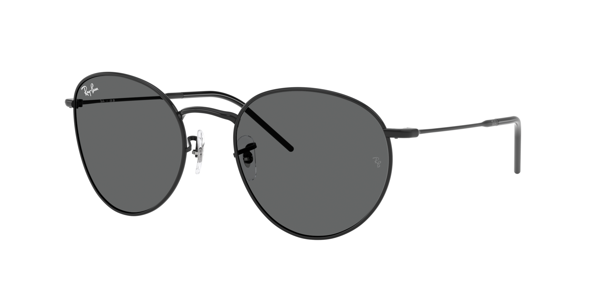 Ray-Ban Unisex Sunglass Round Reverse -  Frame color: Black, Lens color: Dark Grey