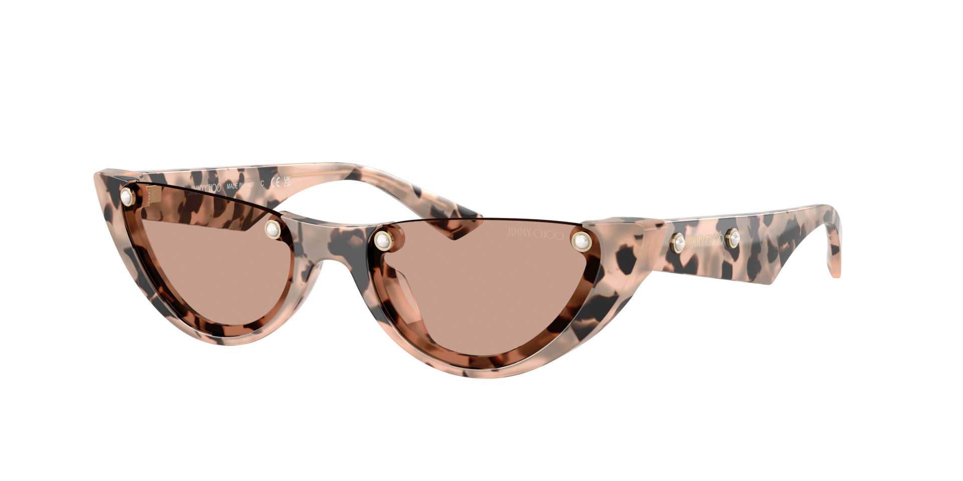 Jimmy Choo Frau Sunglass JC5049HU - Rahmenfarbe: Pink Havana, Linsenfarbe: Braun