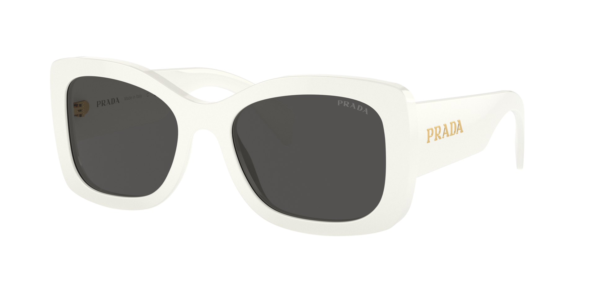 Prada Frau Sunglass PR A08S - Rahmenfarbe: Talkum, Linsenfarbe: Dunkelgrau