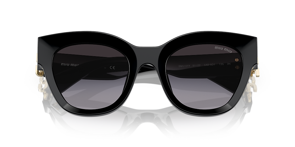 Miu Miu MU 01YS L (51 - 22) with Grey lenses and Black frame  display picture 1