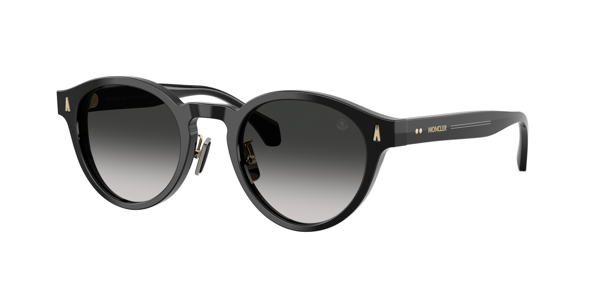 Moncler Unisex Black Me6017d Ember 30013C Sunglasses Acetate Round Normal Nuanced - Image 2