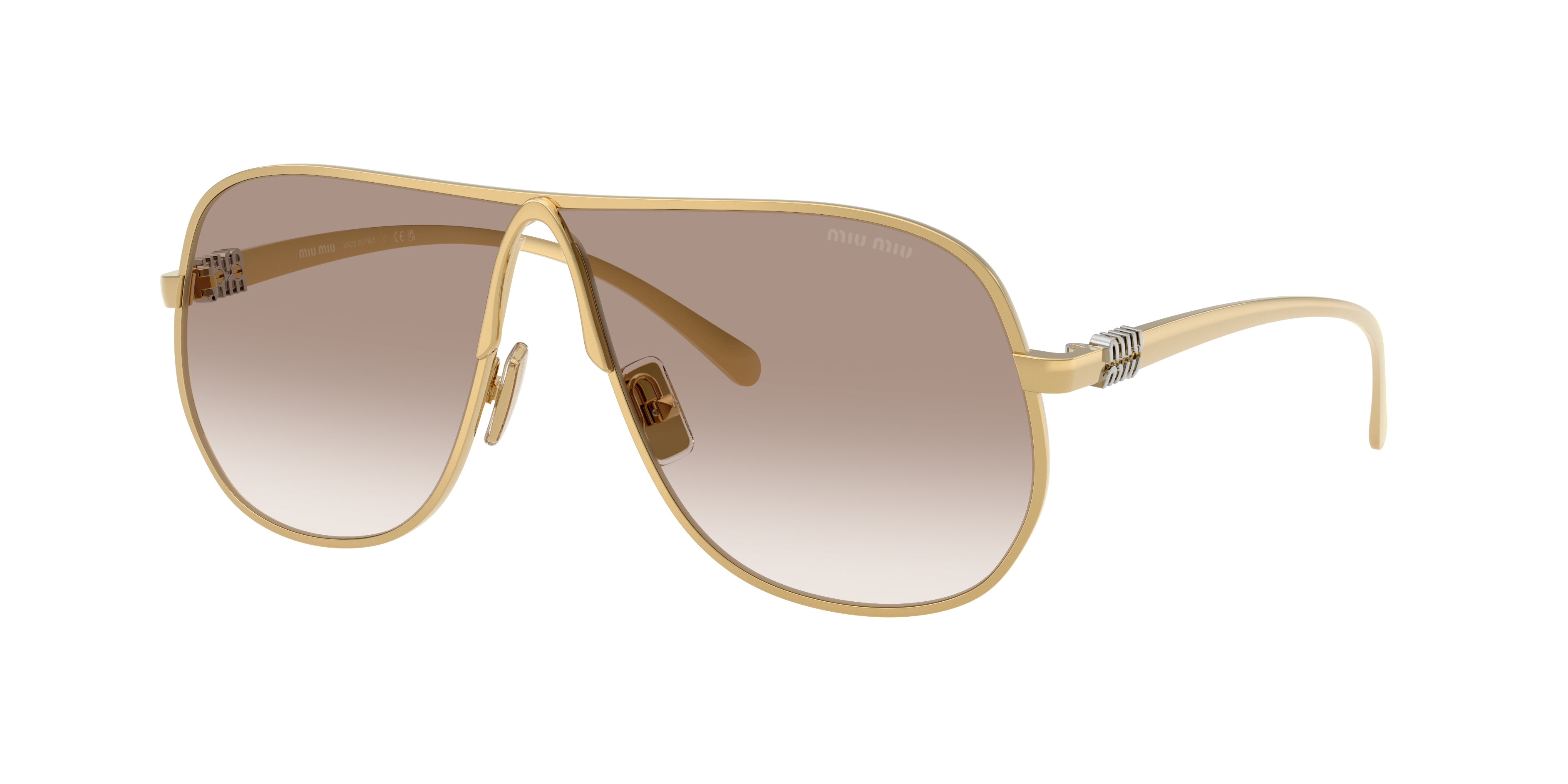 Miu Miu MU A56S L (66 - 02) with Brown lenses and Gold frame