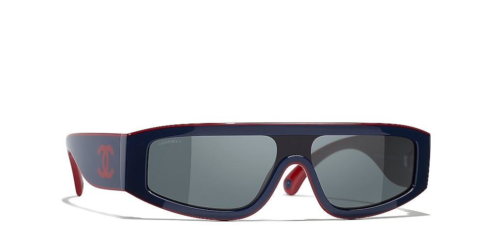 Chanel Shield Sunglasses CH6057 S (0 - 124) con Cristales Gris y