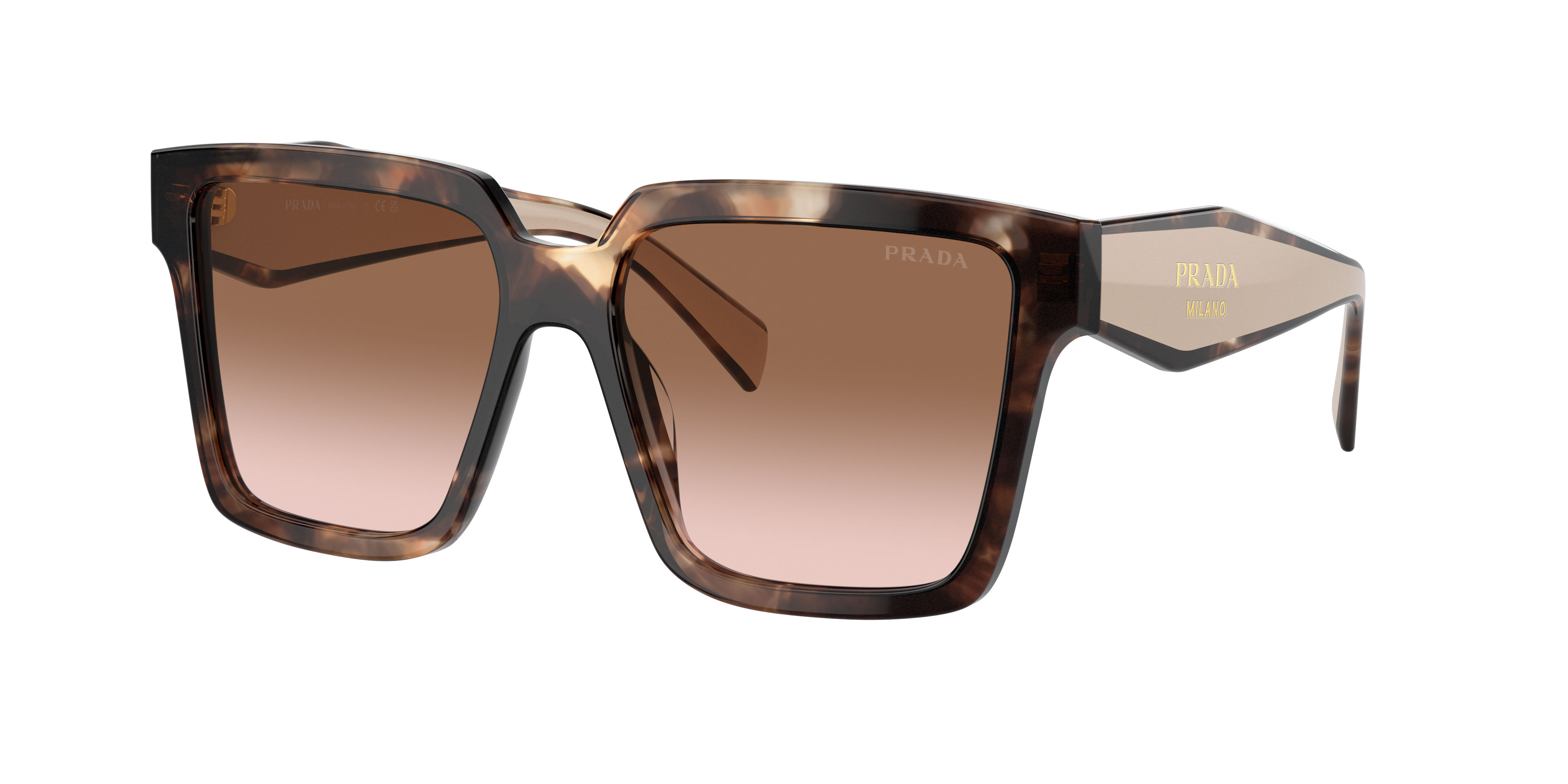 Prada Woman Sunglass PR 24ZS -  Frame color: Caramel Tortoise, Lens color: Brown Gradient