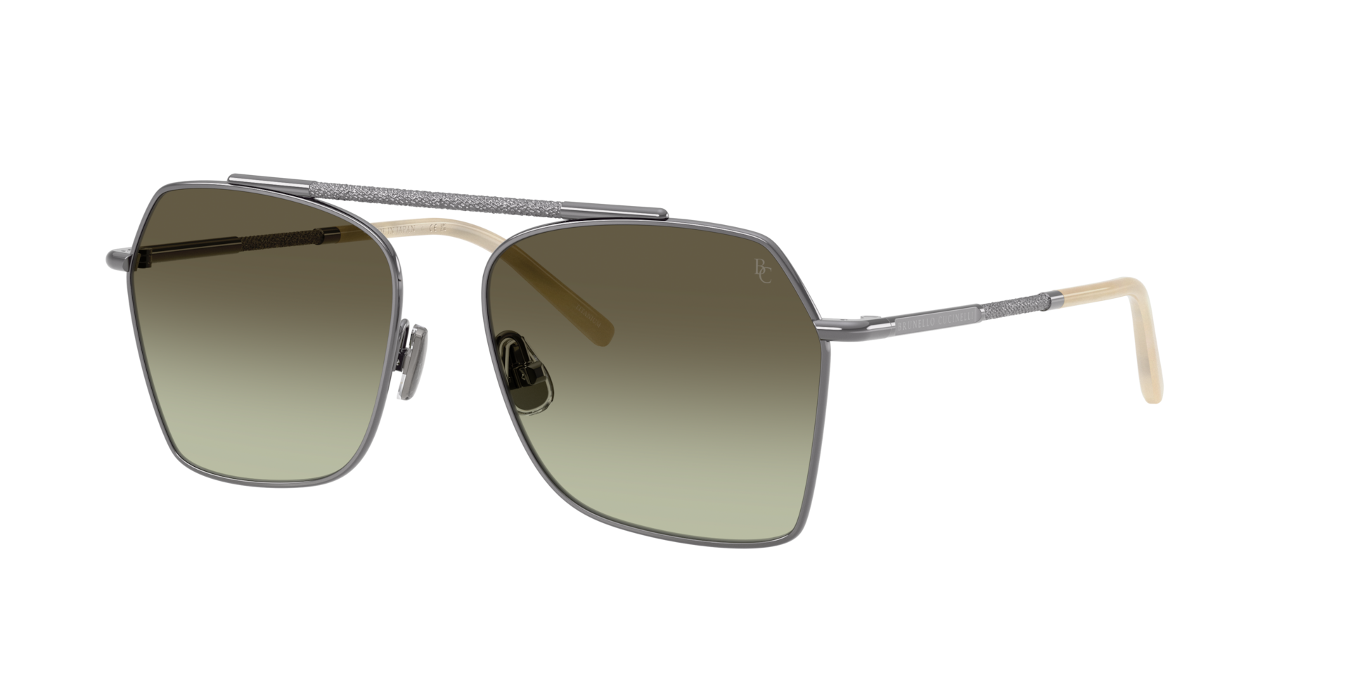Brunello Cucinelli Woman Sunglass BC2023ST - Frame color: Shiny Anthracite, Lens color: Giada