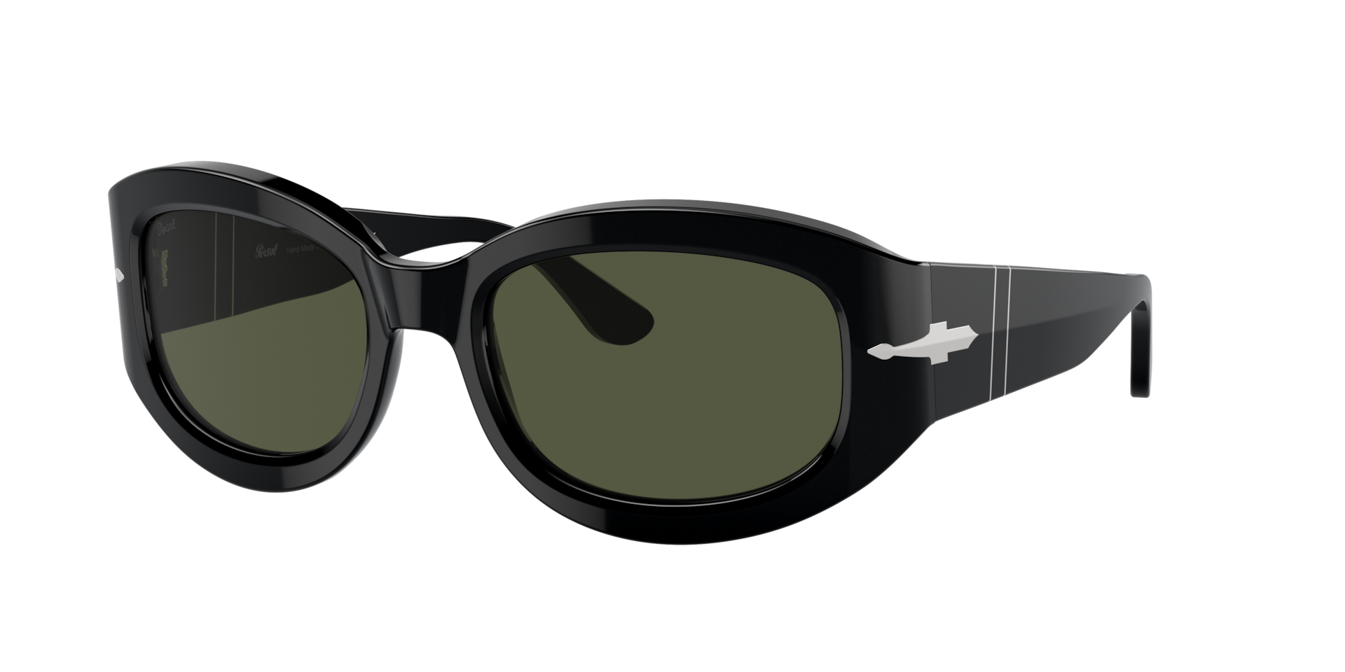 Persol Unisex Sunglass PO3335S -  Frame color: Black, Lens color: Green