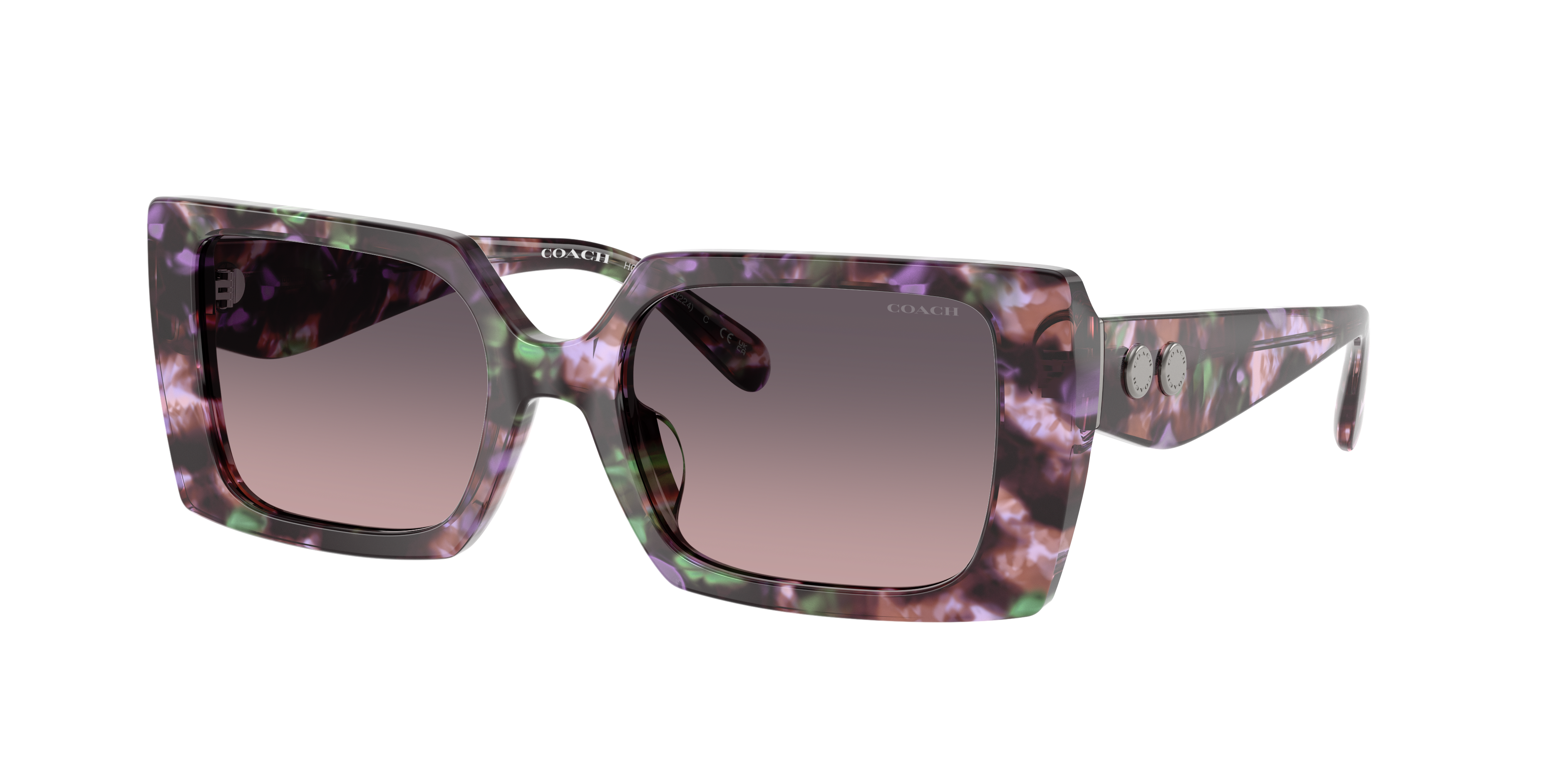 Coach Woman Sunglass CW224 -  Frame color: Amethyst Pearl Tortoise, Lens color: Smoke Purple Gradient