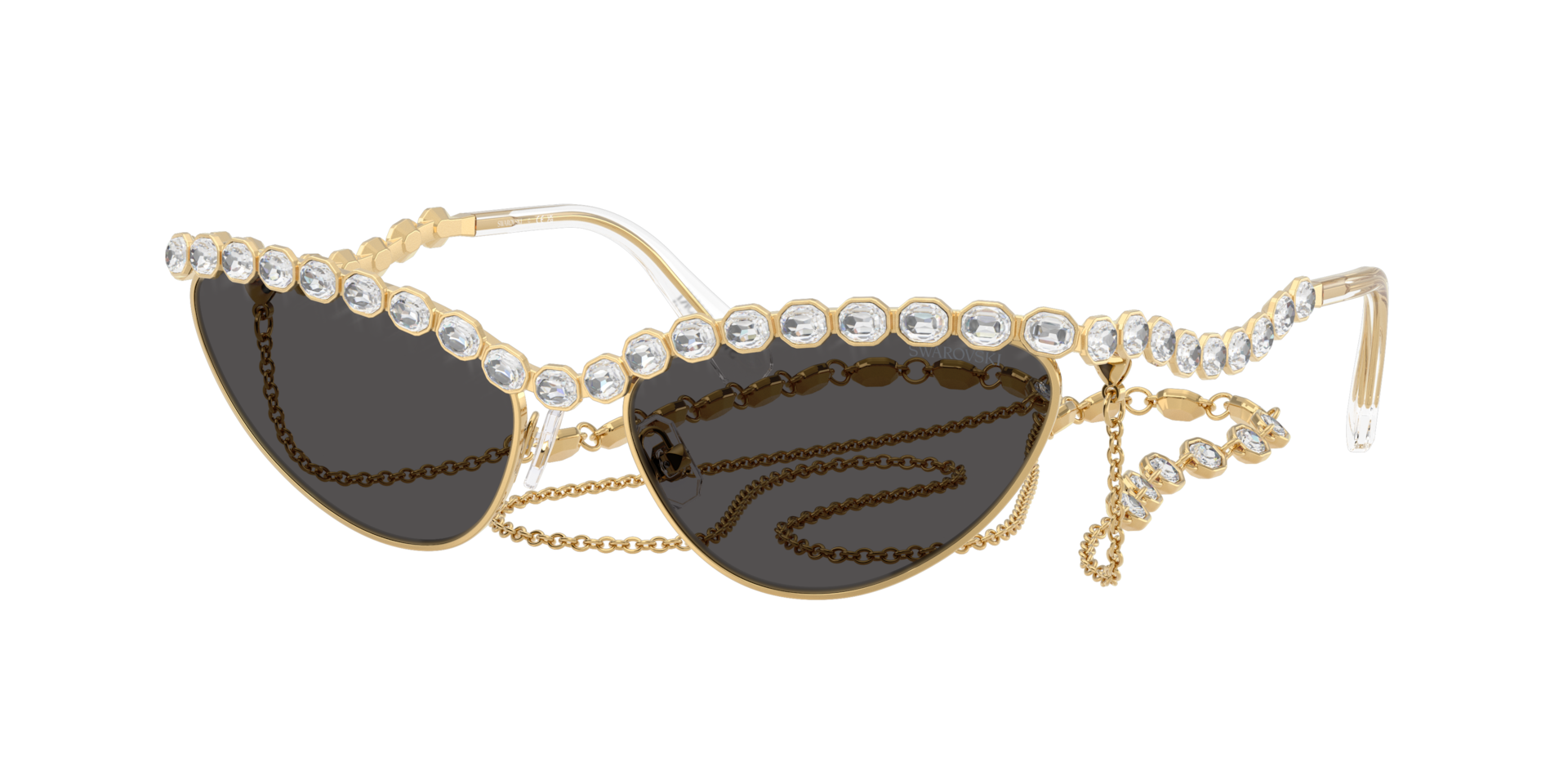 Swarovski Woman Sunglass SK7030 -  Frame color: Gold, Lens color: Dark Grey