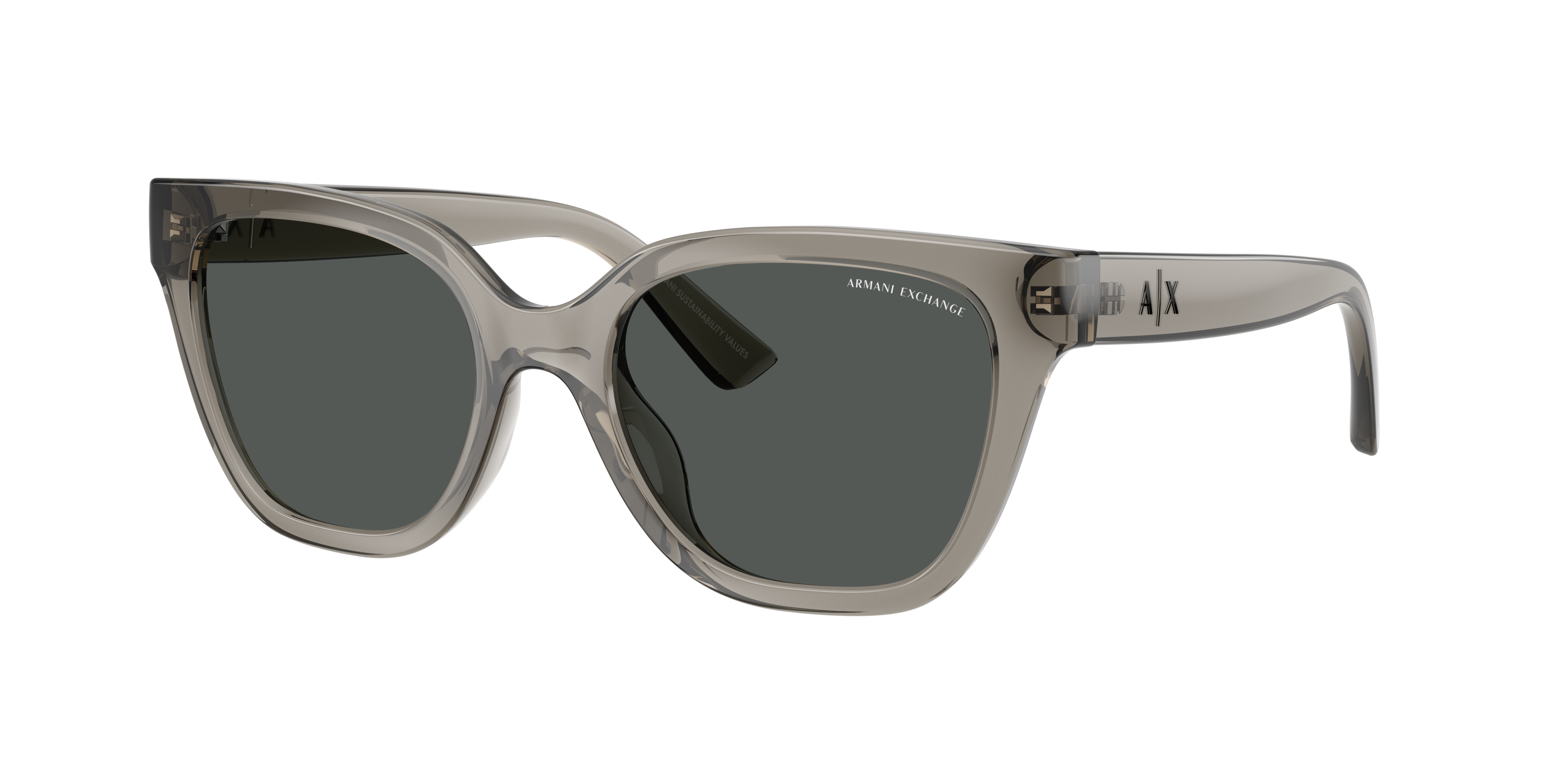 Armani Exchange Woman Sunglass AX4164SU -  Frame color: Shiny Transparent Grey, Lens color: Dark Grey