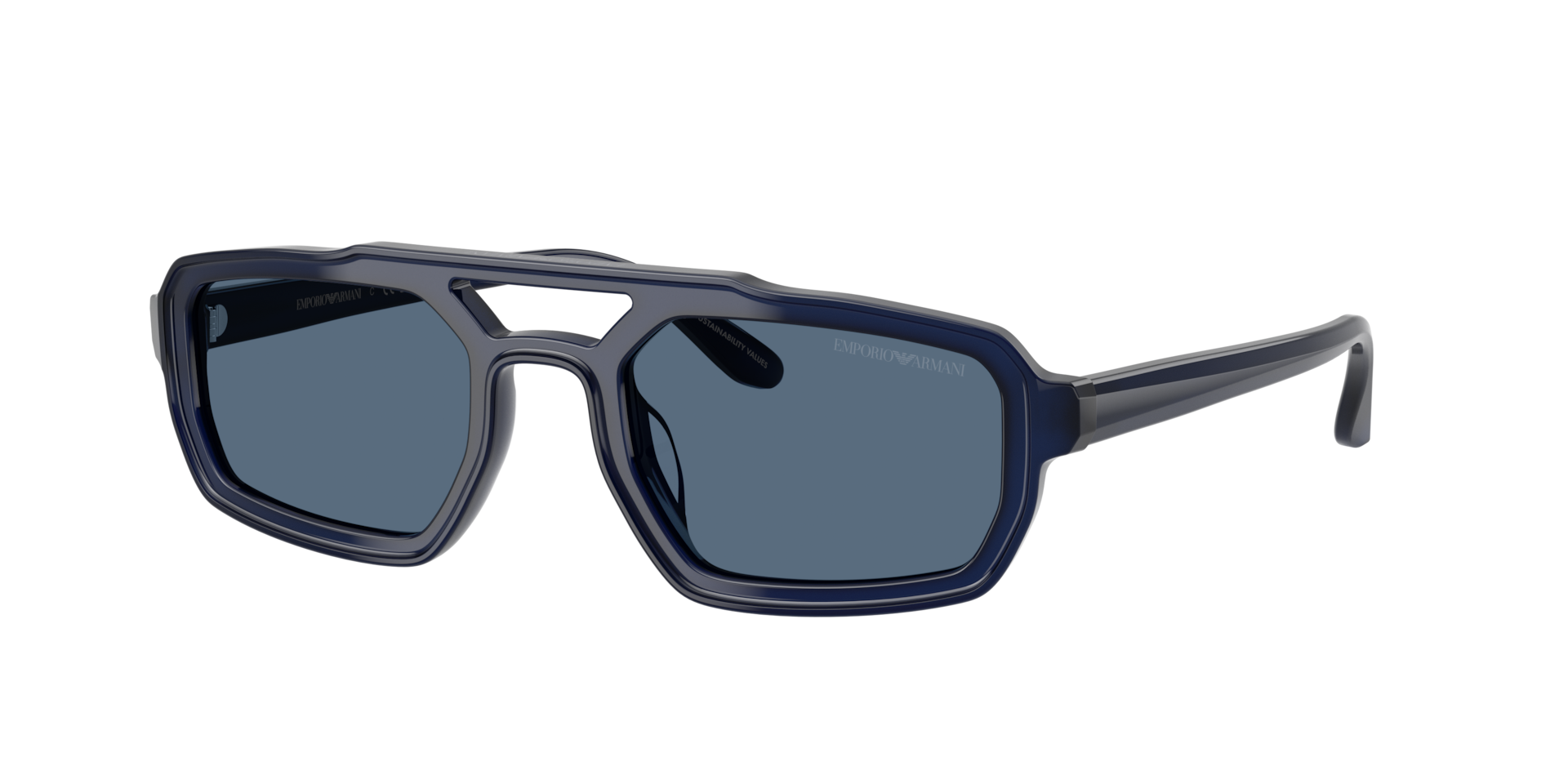 Emporio Armani Man Sunglass EA4240U -  Frame color: Shiny Opal Blue, Lens color: Dark Blue