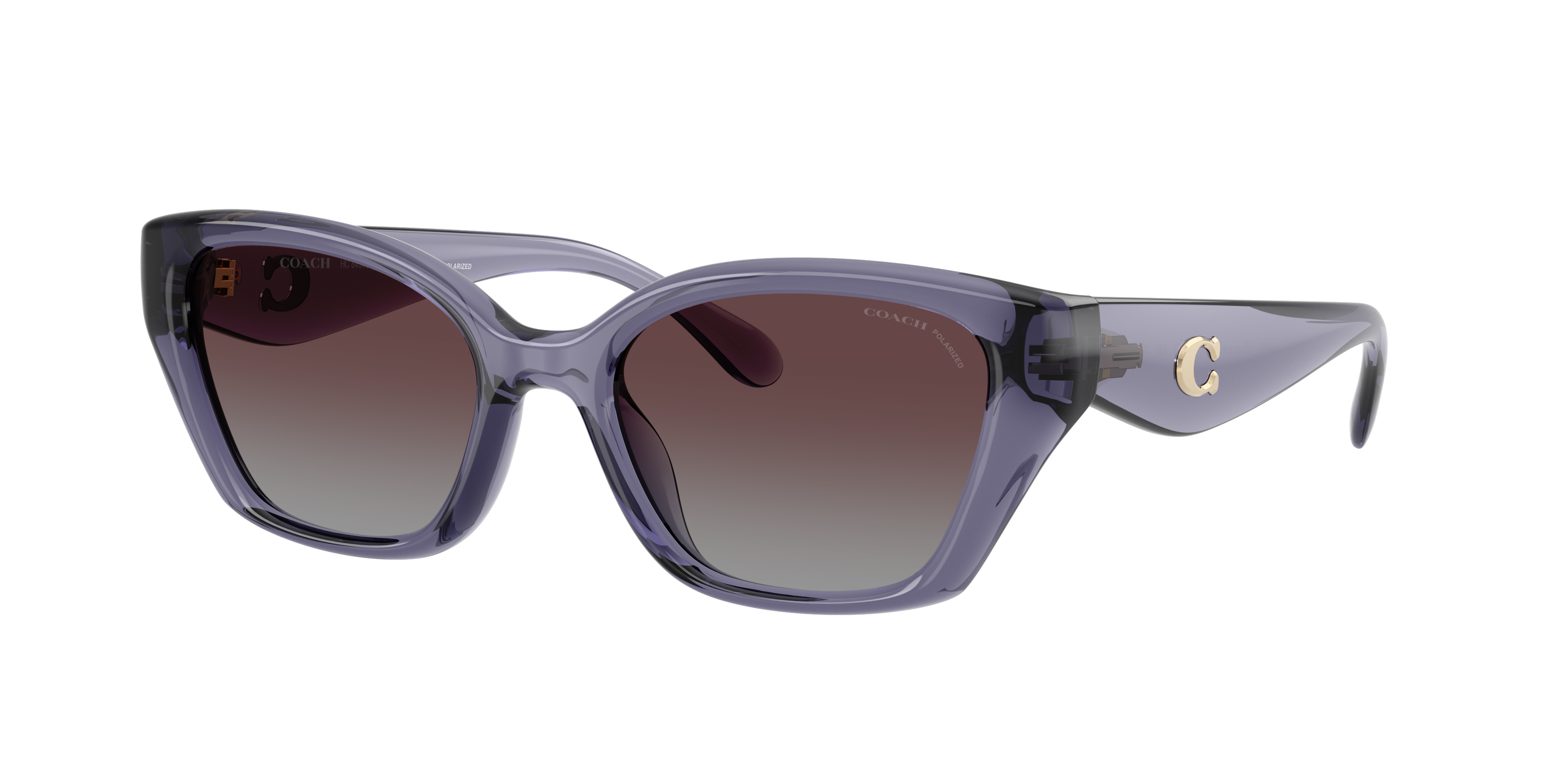 Coach Woman Sunglass CBY91 -  Frame color: Transparent Violet, Lens color: Purple Grey Gradient Polarized