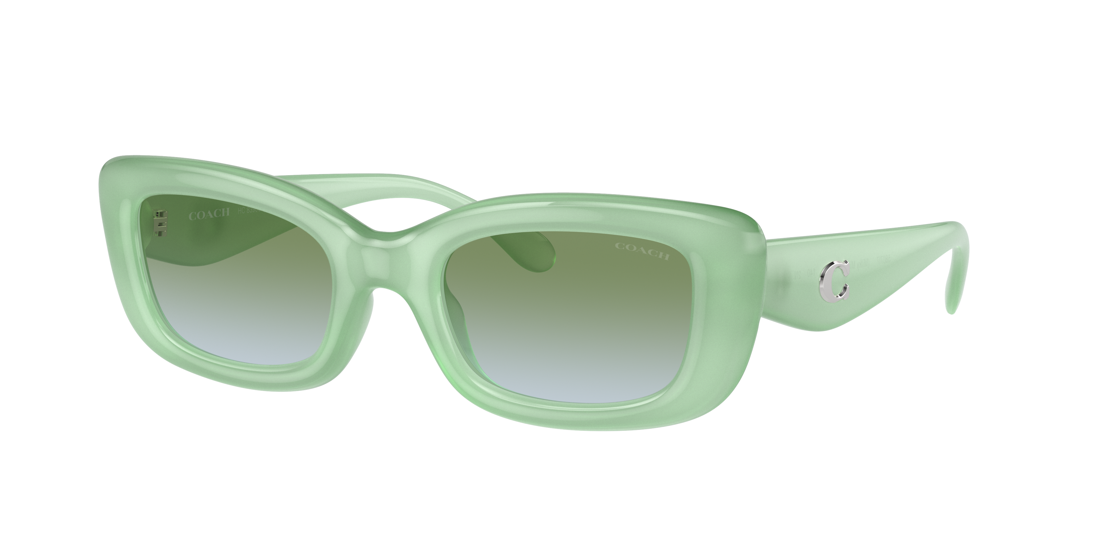 Coach Woman Sunglass HC8390U CR610 -  Frame color: Milky Mint, Lens color: Green Blue Gradient