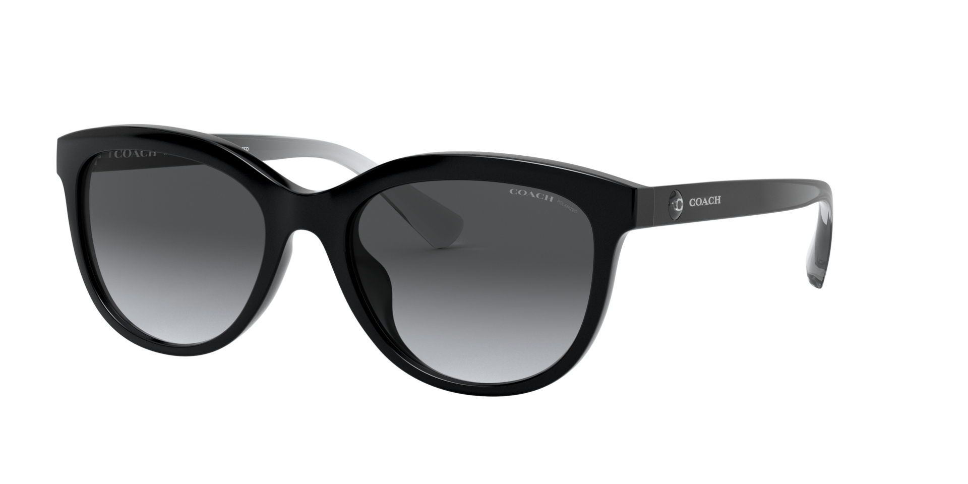 Coach Woman Sunglass L1137 - Frame color: Black, Lens color: Light Grey Gradient Dark Grey Polarized