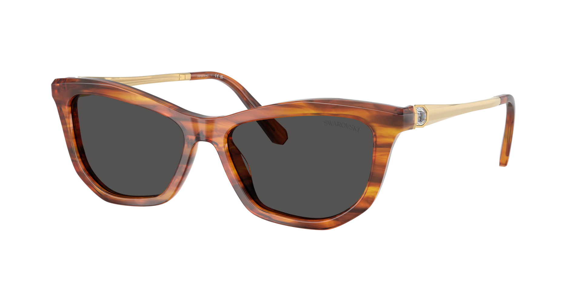 Swarovski Woman Sunglass SK6057 -  Frame color: Striped Havana, Lens color: Dark Grey