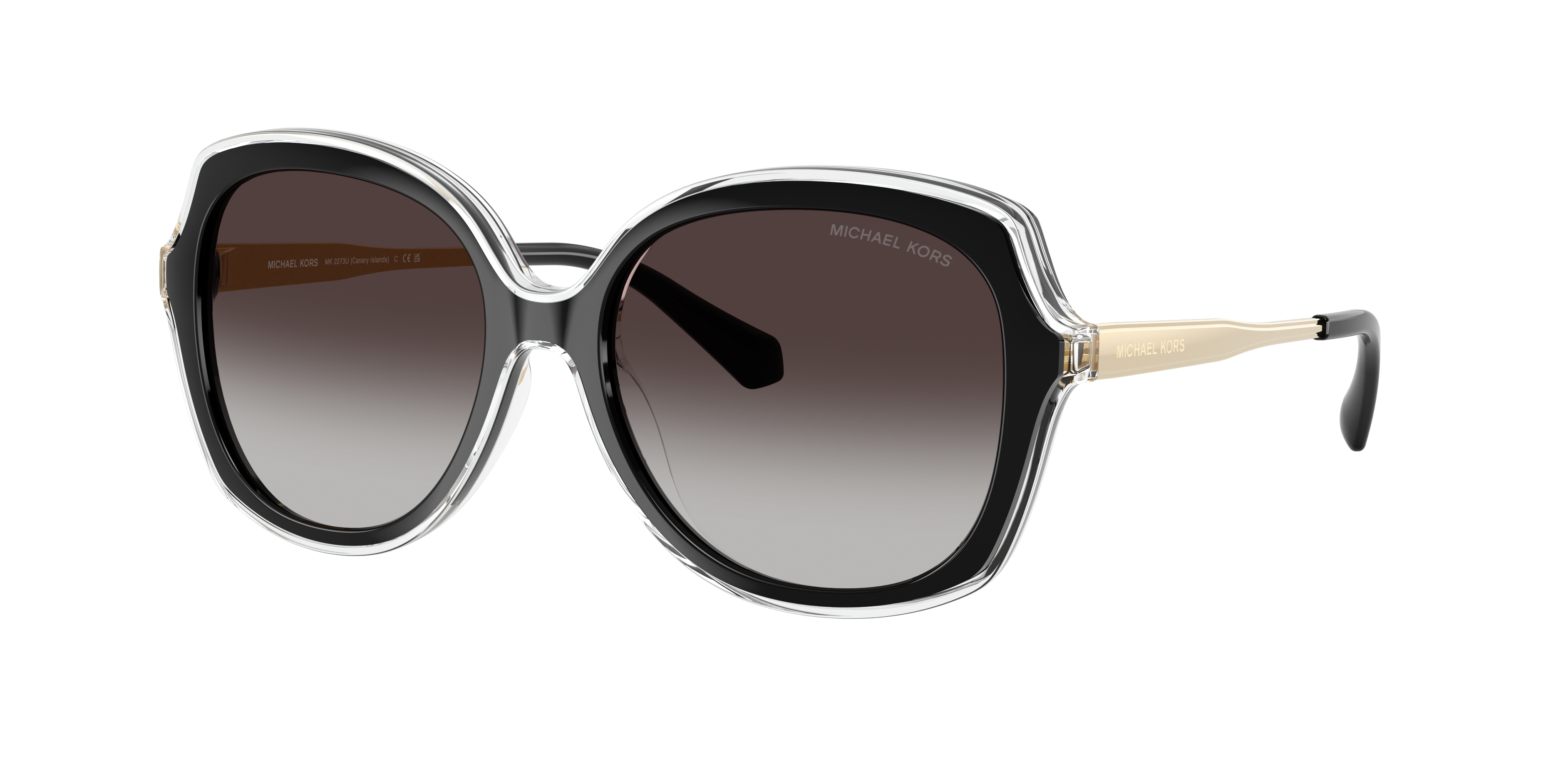 Michael Kors Woman Sunglass Canary Islands -  Frame color: Black, Lens color: Light Grey Gradient Black