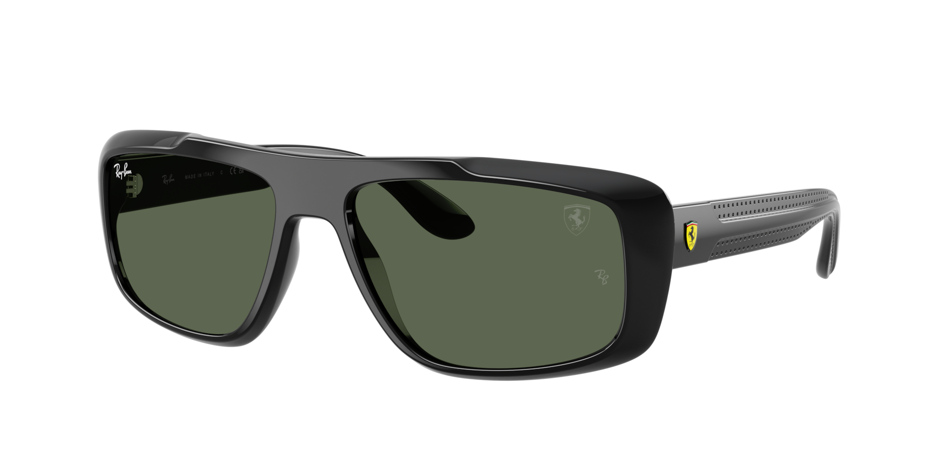 Ray-Ban Unisex Sunglass RB4479M SCUDERIA FERRARI COLLECTION - Couleur du Monture: Noir, Couleur de Lentille: Vert foncé