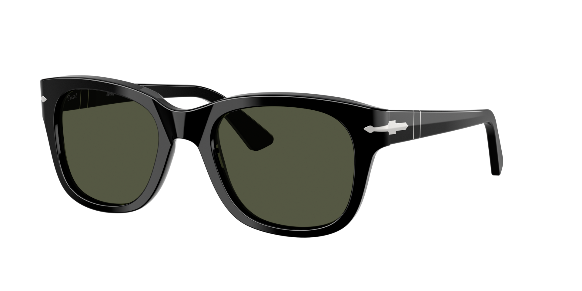 Persol Unisex Sunglass PO3372S -  Frame color: Black, Lens color: Green