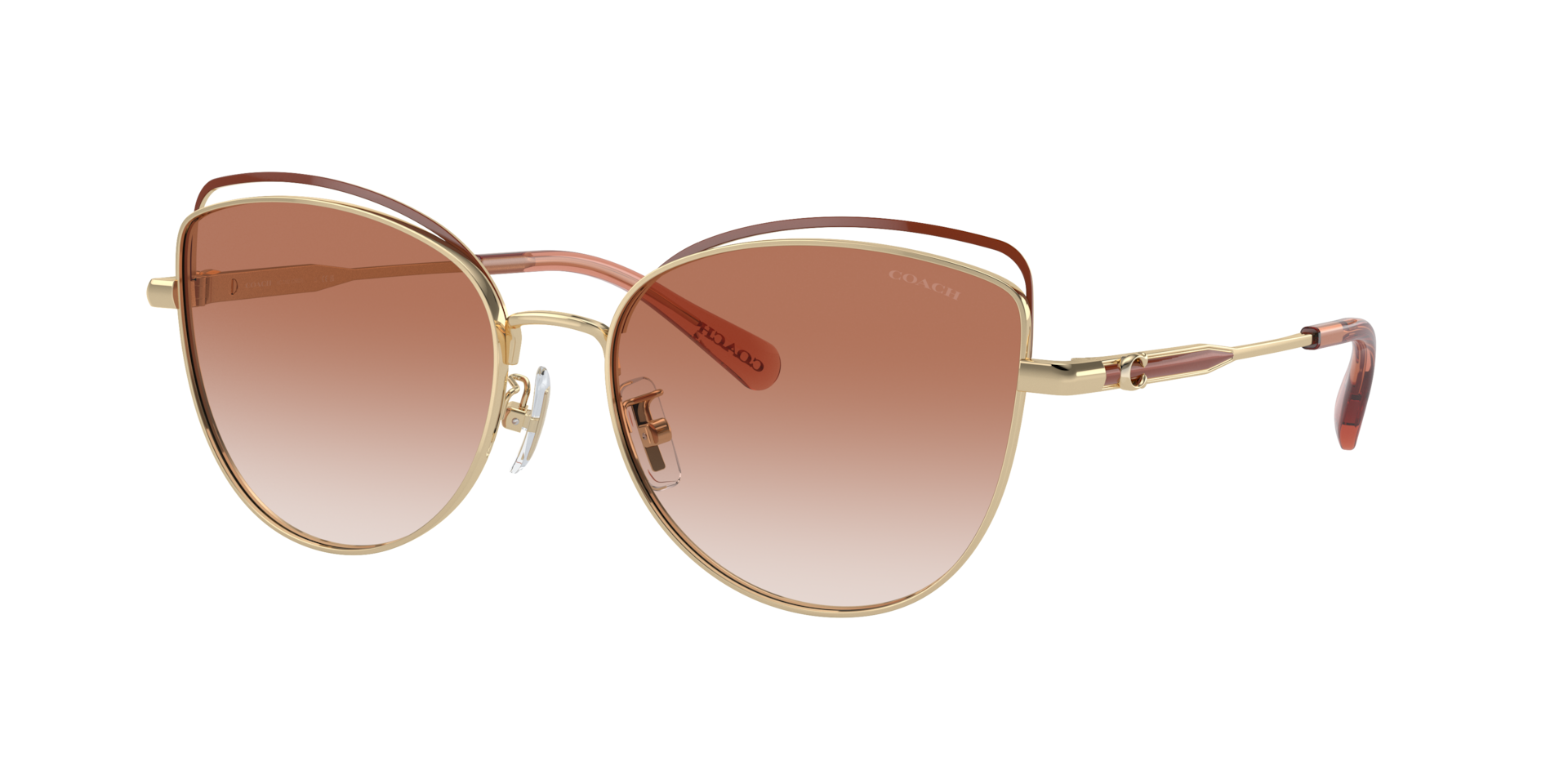 Coach Femme Sunglass CR621 - Couleur du Monture Or clair brillantnoix de muscade Couleur de Lentille Dgrad Ambre 79 €