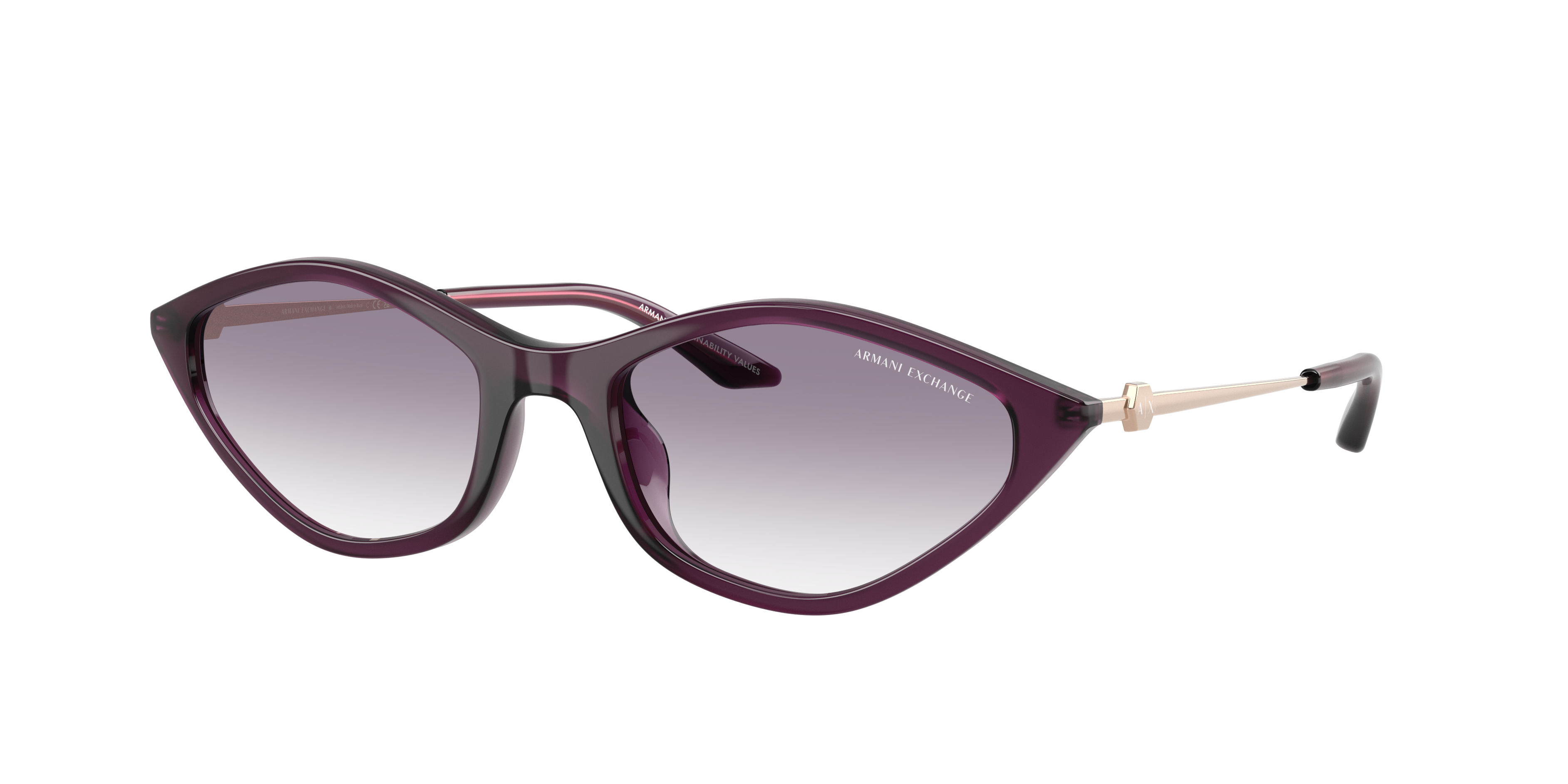 Armani Exchange Woman Sunglass AX4152SU -  Frame color: Opalescent Purple, Lens color: Clear Gradient Blue