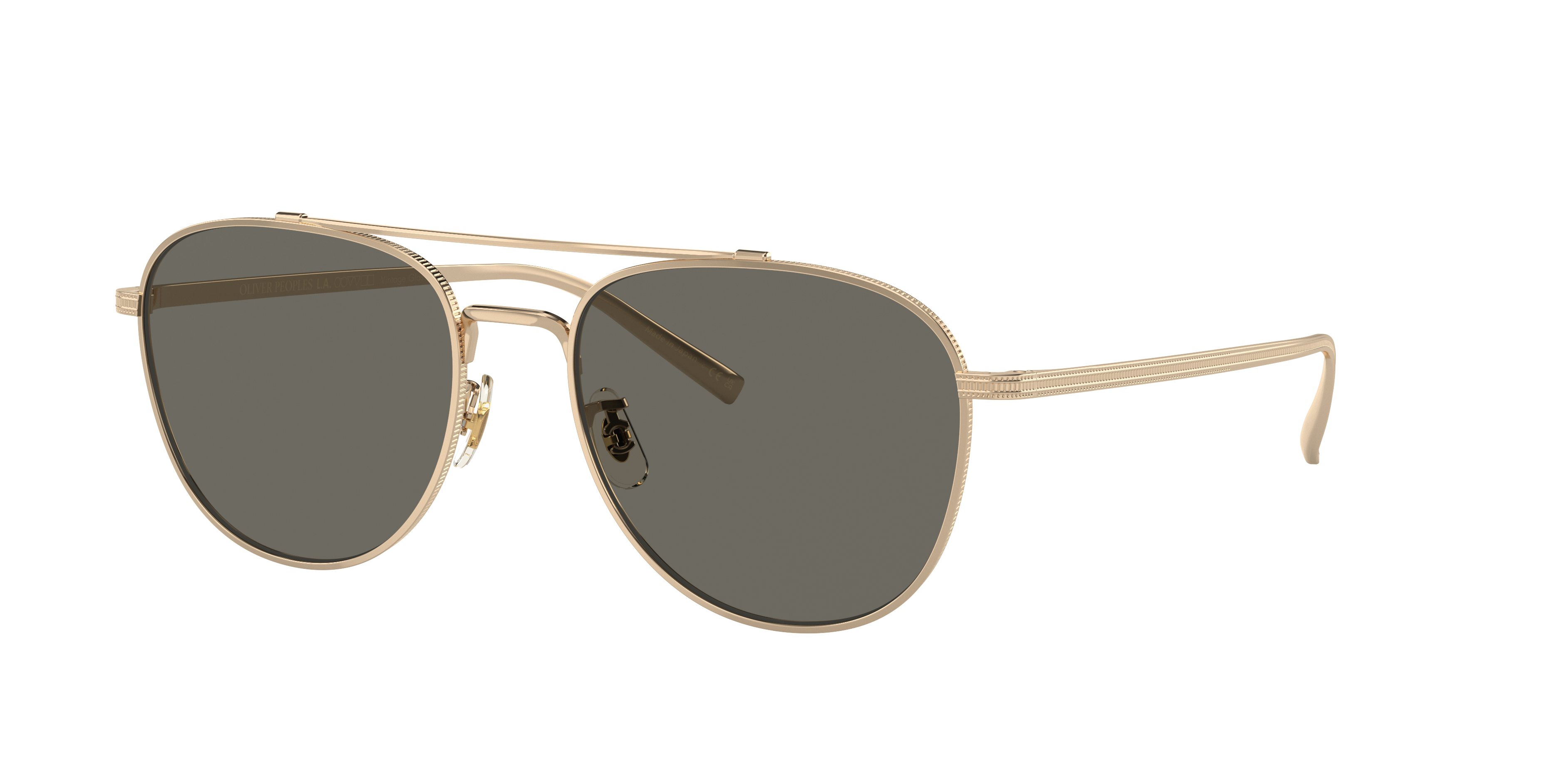 Oliver Peoples Unisex Sunglass Rivetti -  Frame color: Gold, Lens color: Carbon Grey