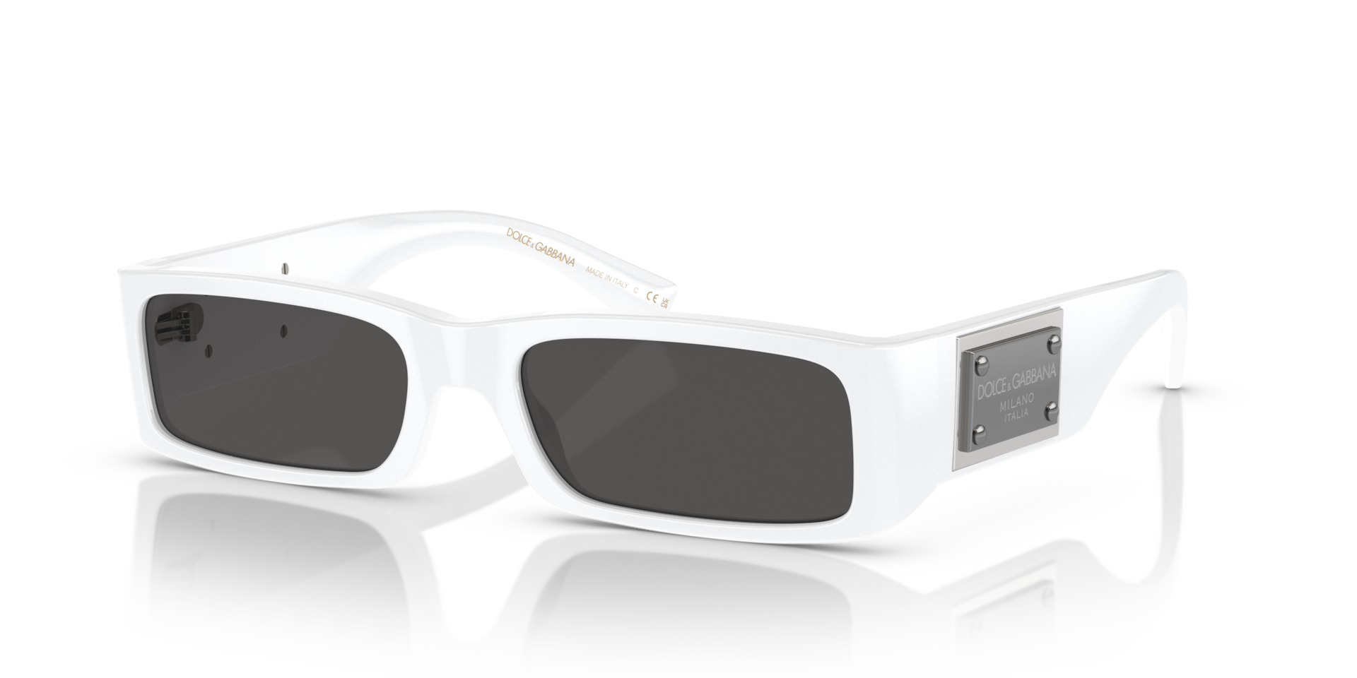 Dolce & Gabbana ホワイト サングラス Dolce&Gabbana DG4444 M (55 - 18) with Grey lenses and White frame
