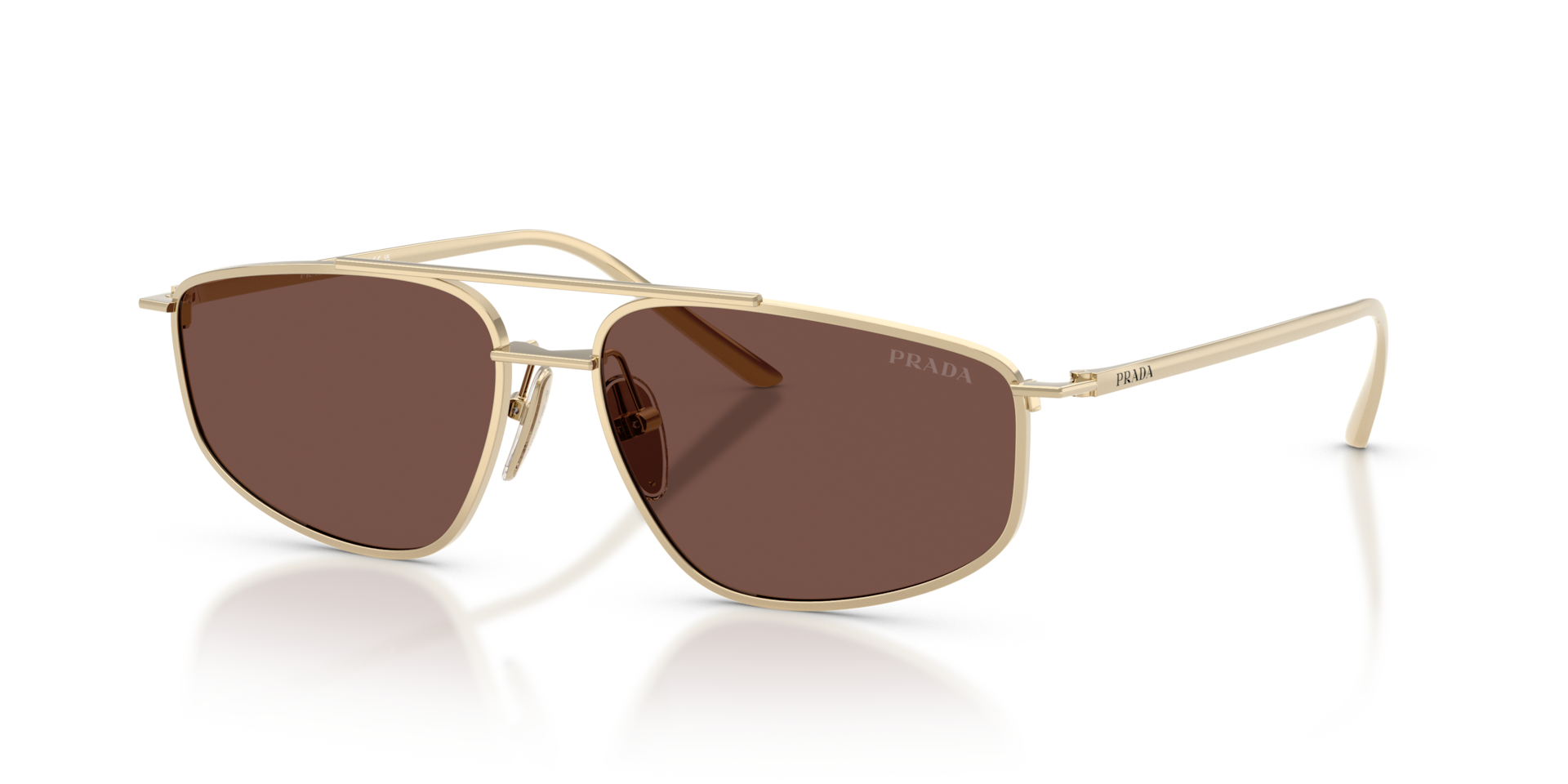 Prada PR C51S XL (58 - 15) with Brown lenses and Gold frame