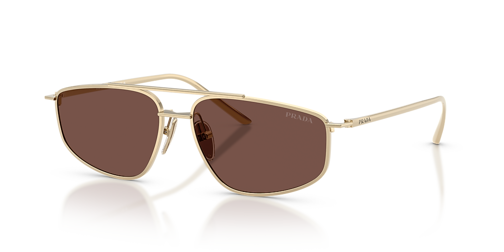Prada PR C51S XL (58 - 15) with Brown lenses and Gold frame