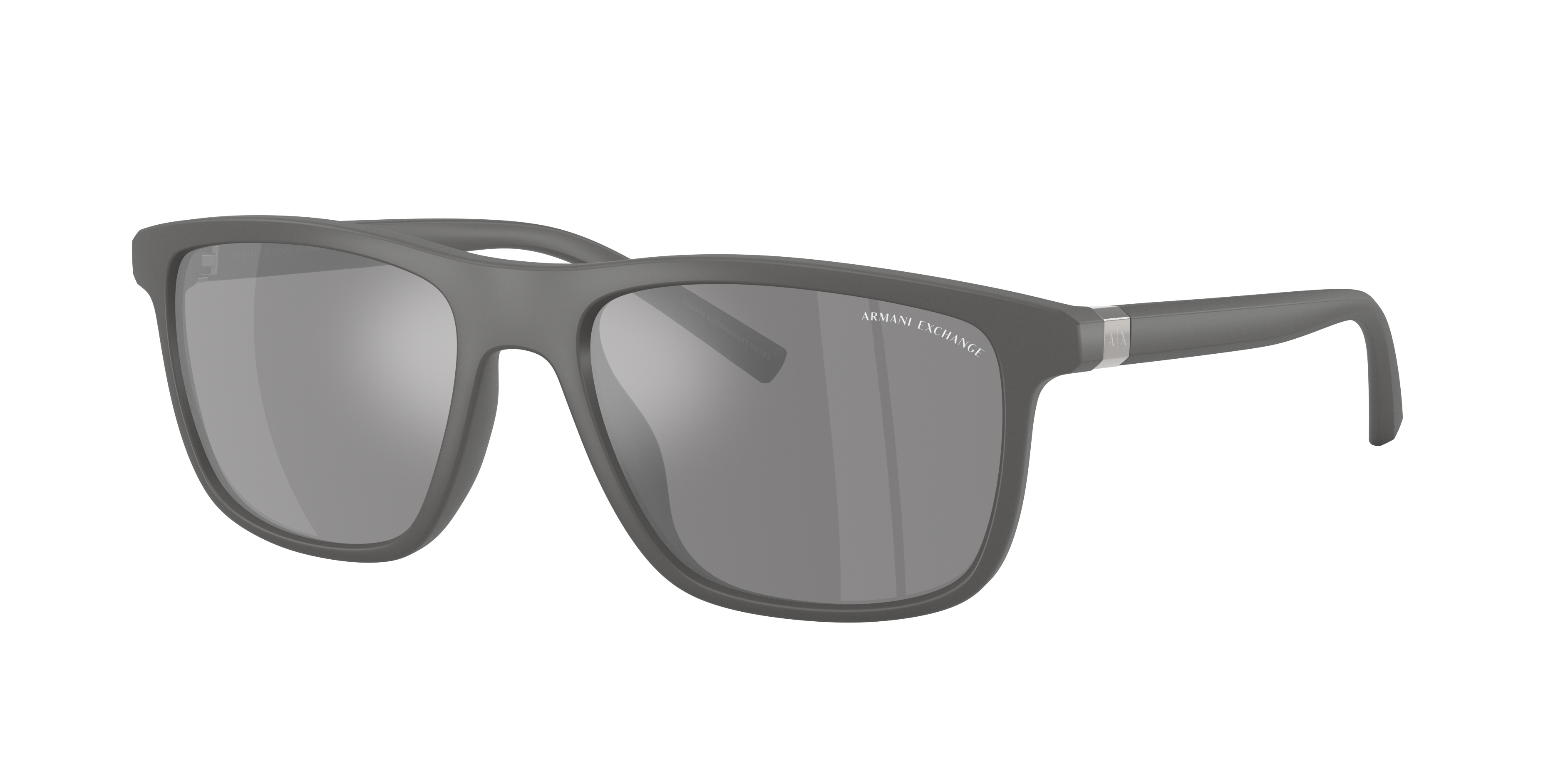 Armani Exchange Man Sunglass AX4167SU -  Frame color: Matte Grey, Lens color: Dark Grey Mirror Silver
