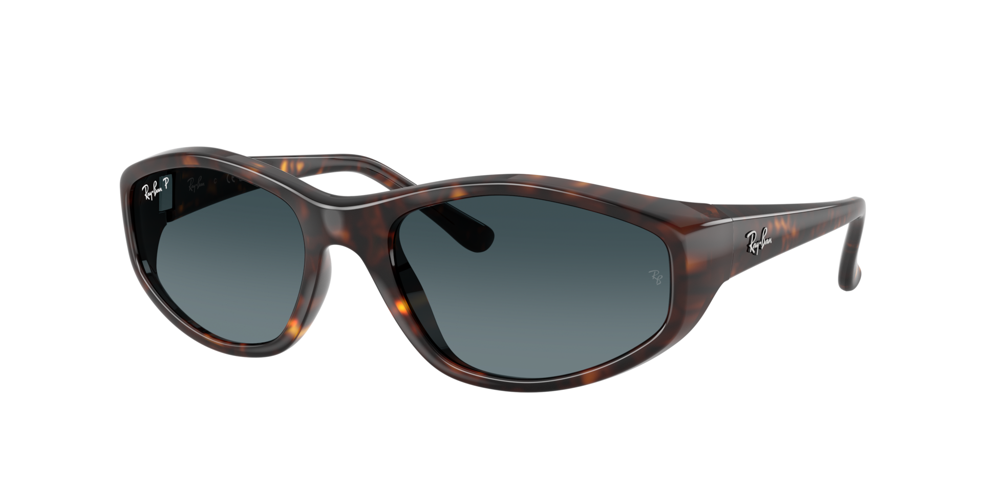 Ray-Ban Unisex Sunglass RB2228 -  Framekleur: Havana, Lenskleur: Polarized lichtblauw gradiënt