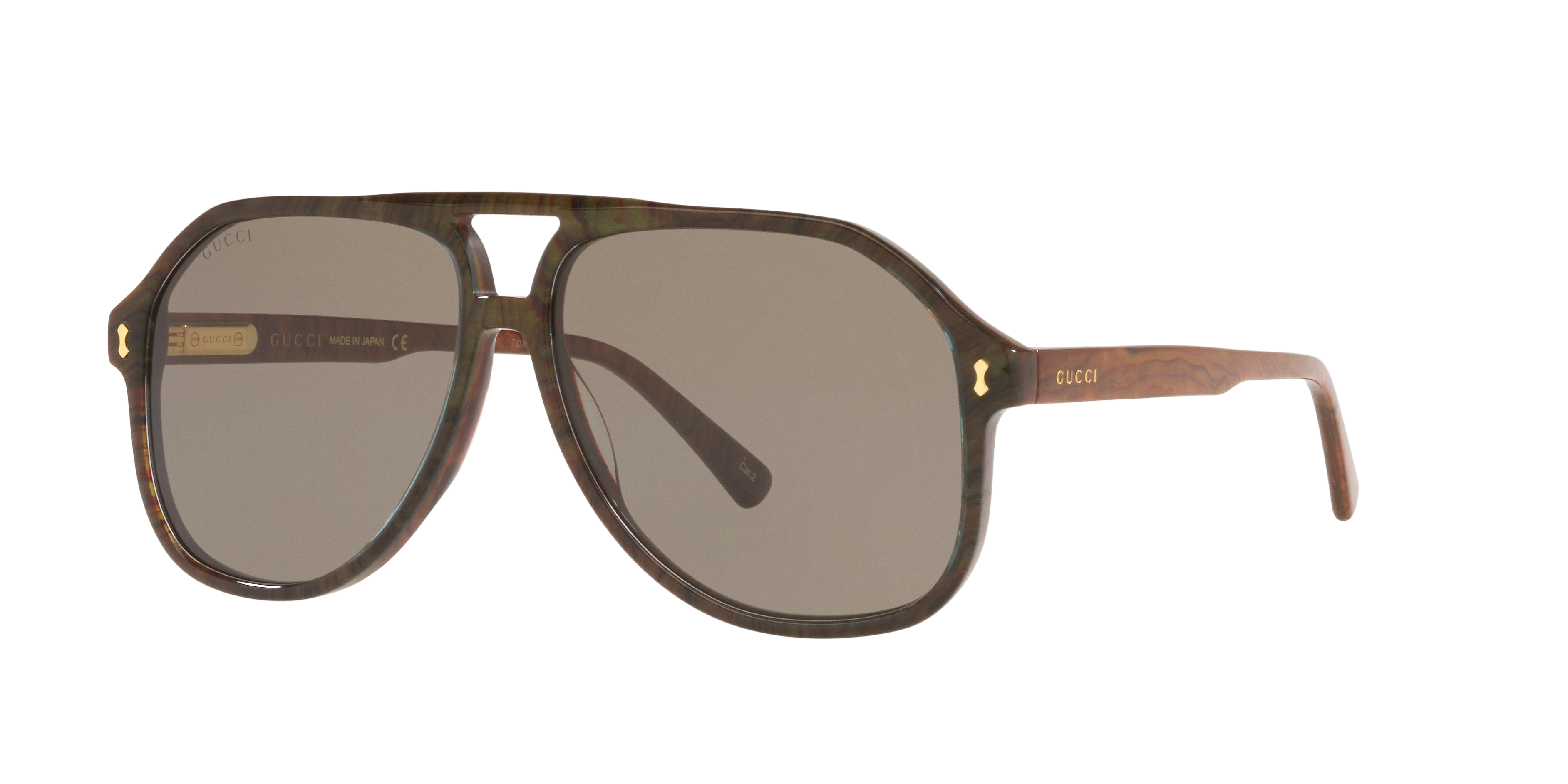 Gucci GG1042S L (60 - 13) with Grey lenses and Brown frame