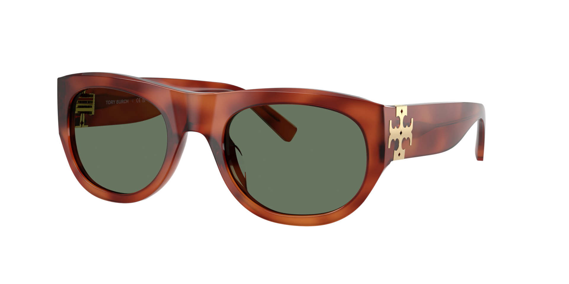 Tory Burch Woman Sunglass TY7238U - Frame color: Soft Amber Tortoise, Lens color: Dark Green