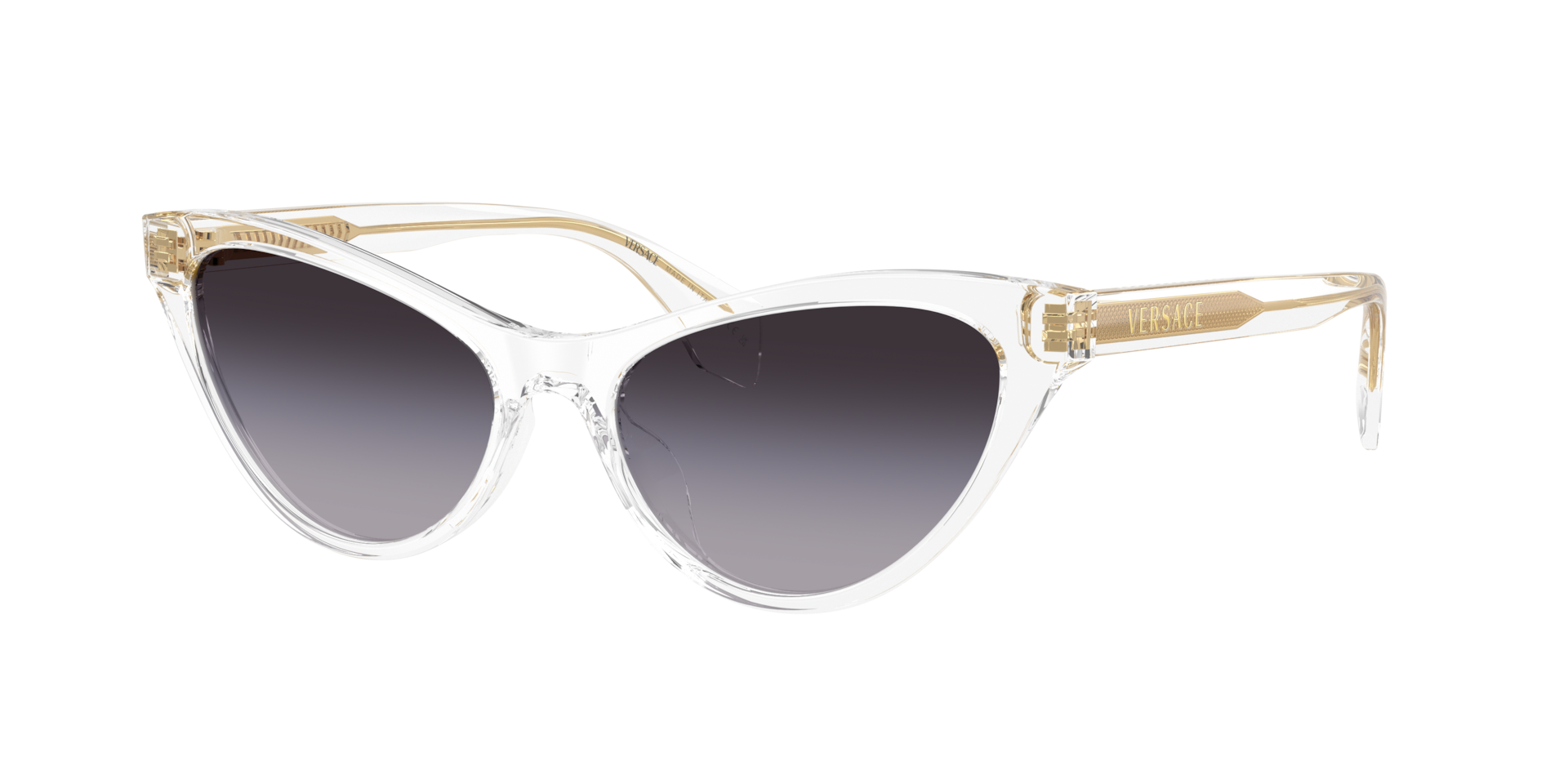 Versace Grey Woman Ve4522u 148/8G Sunglasses Acetate Transparent Cat Eye Normal Nuanced - Image 2