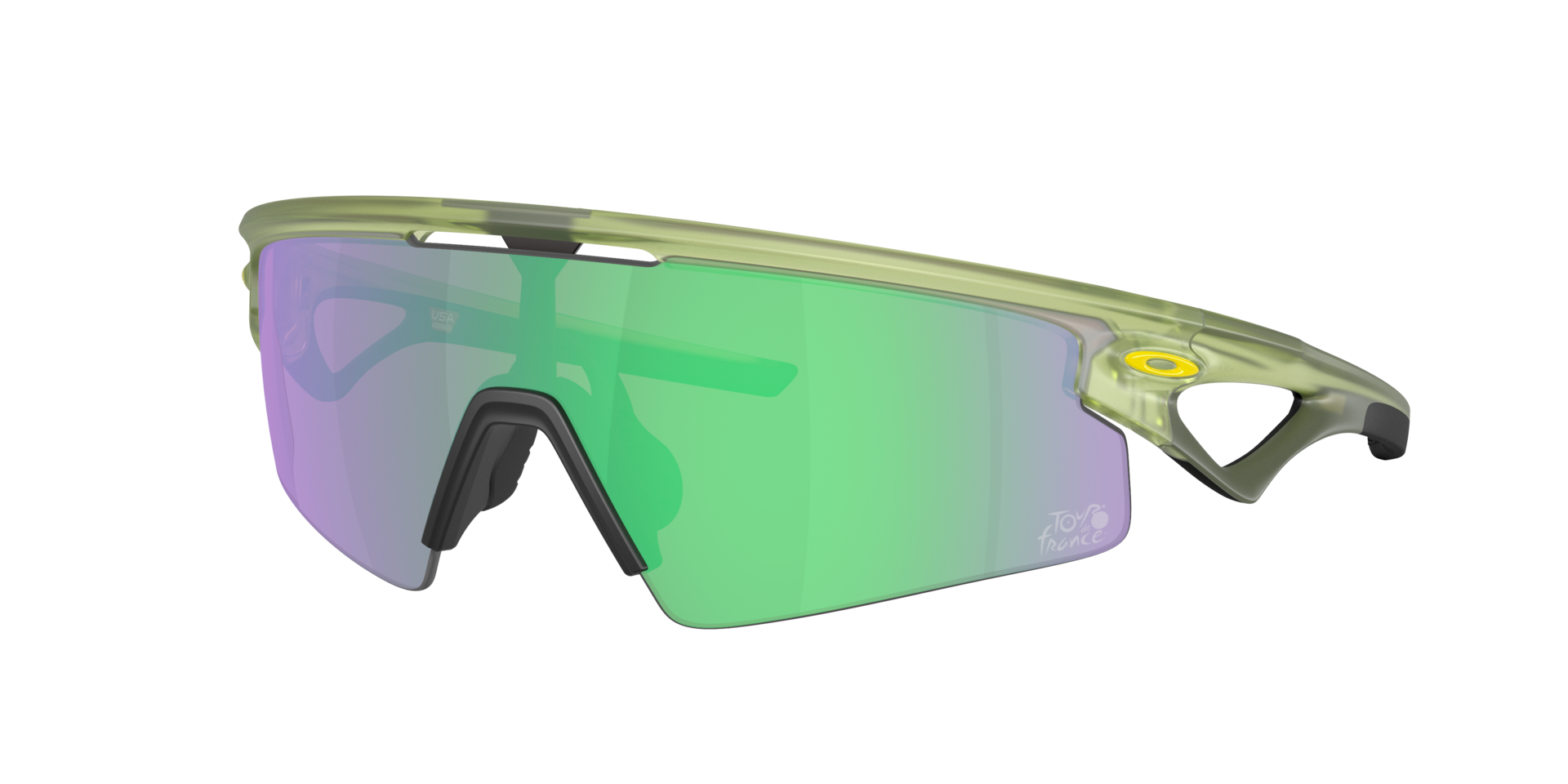 Oakley Unisex Sunglass 2026 Tour De France™ Sphaera™ Strike - Couleur du Monture: Fougère mat, Couleur de Lentille: Prizm Road Jade