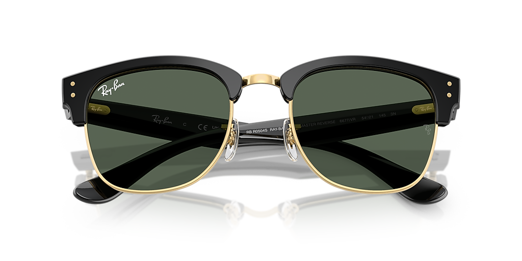 Ray-Ban Clubmaster Reverse L (54 - 21) with Green lenses and Black