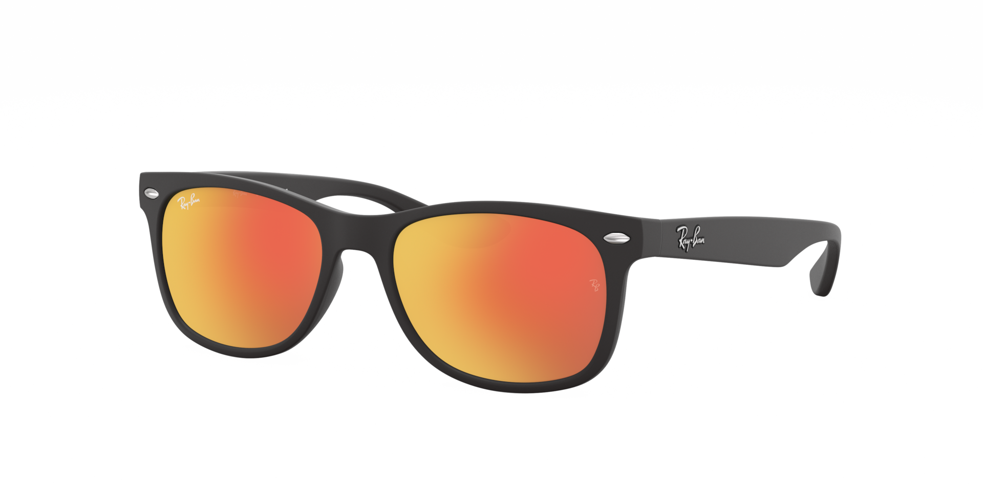 Ray-Ban Unisex Sunglass RB9052S New Wayfarer Kids - Framekleur: Zwart, Lenskleur: Bruin/oranje