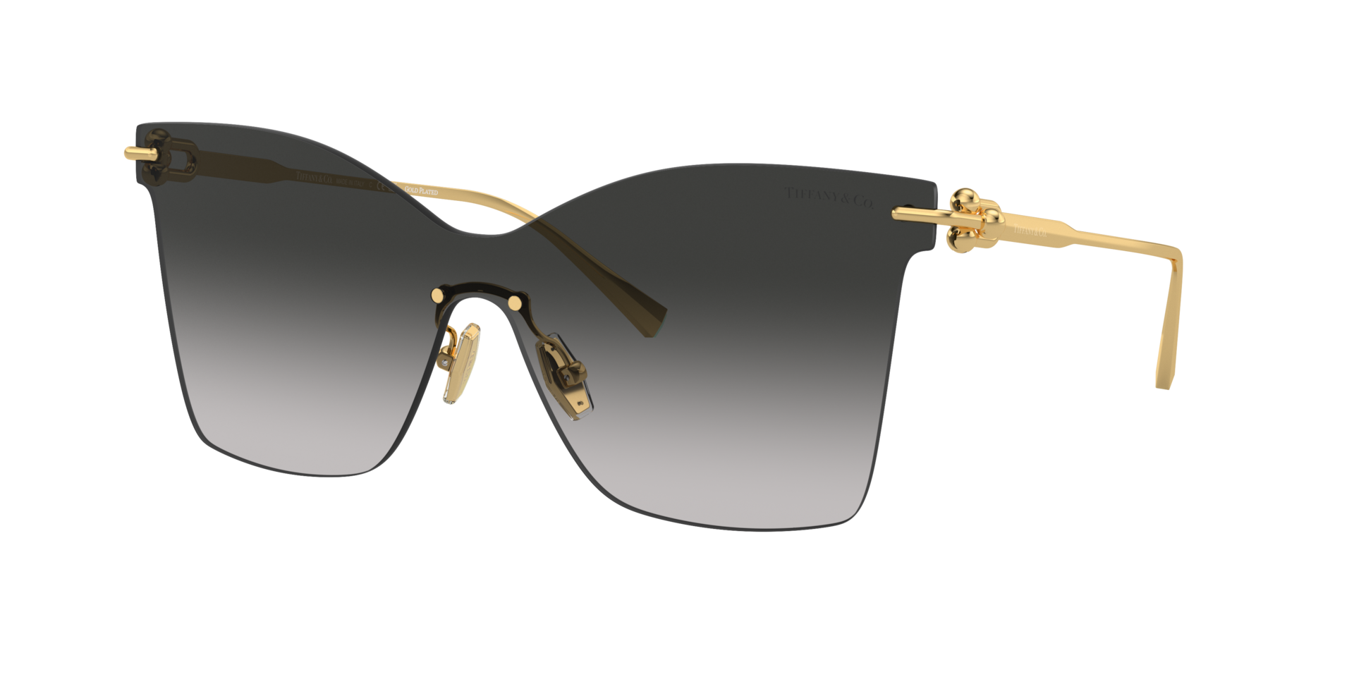 Tiffany & Co. Femme Sunglass TF3103K - Couleur du Monture: Plaqué Or, Couleur de Lentille: Dégradé Gris