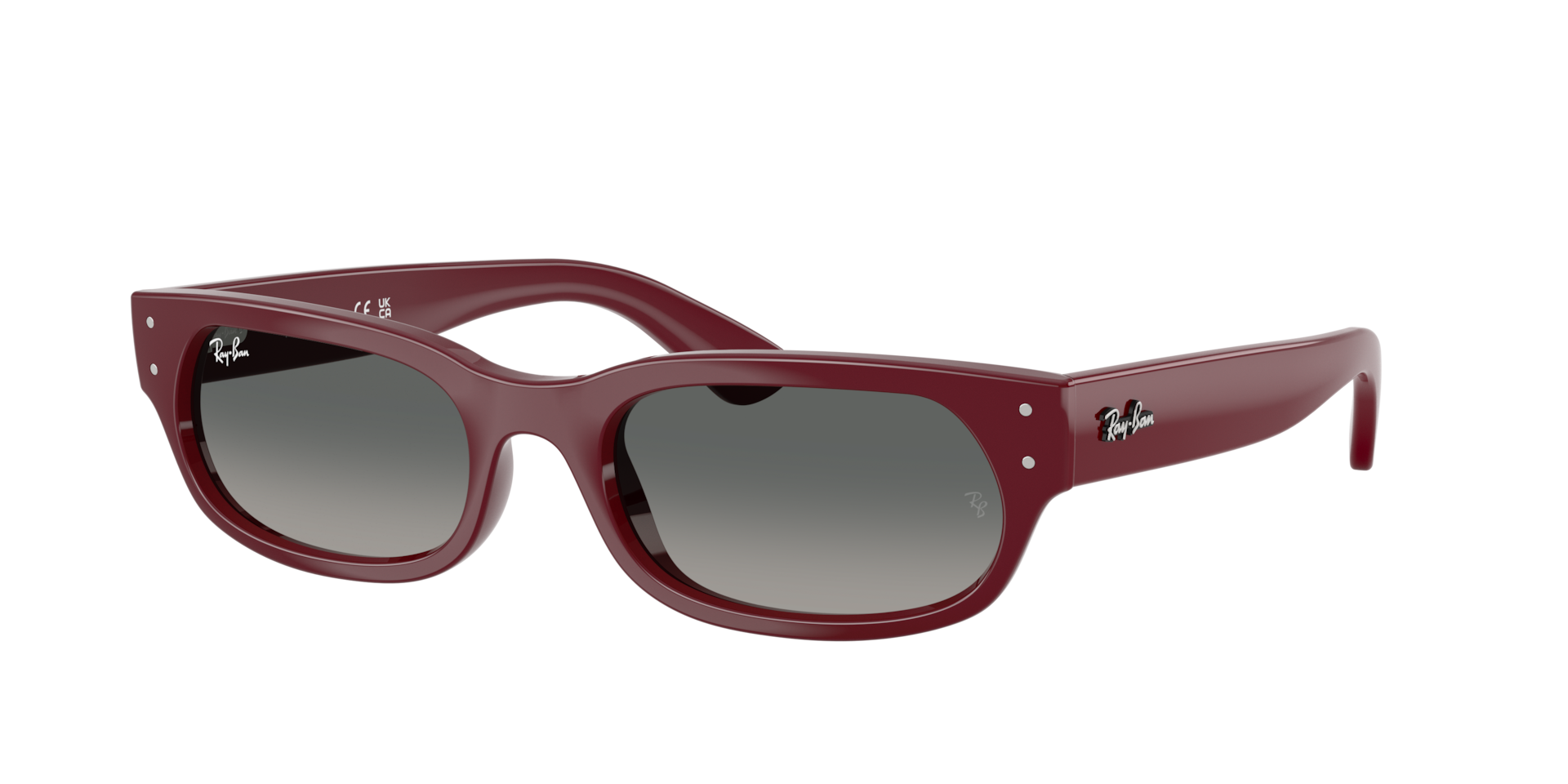 Ray-Ban Unisex Sunglass RB2236 -  Framekleur: Bordeaux, Lenskleur: Lichtgrijs gradiënt donkergrijs