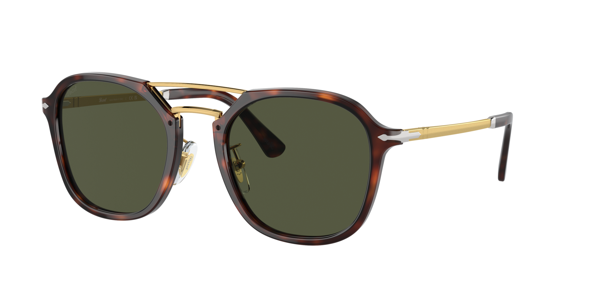 Persol Unisex Sunglass PO3352S -  Frame color: Havana, Lens color: Green