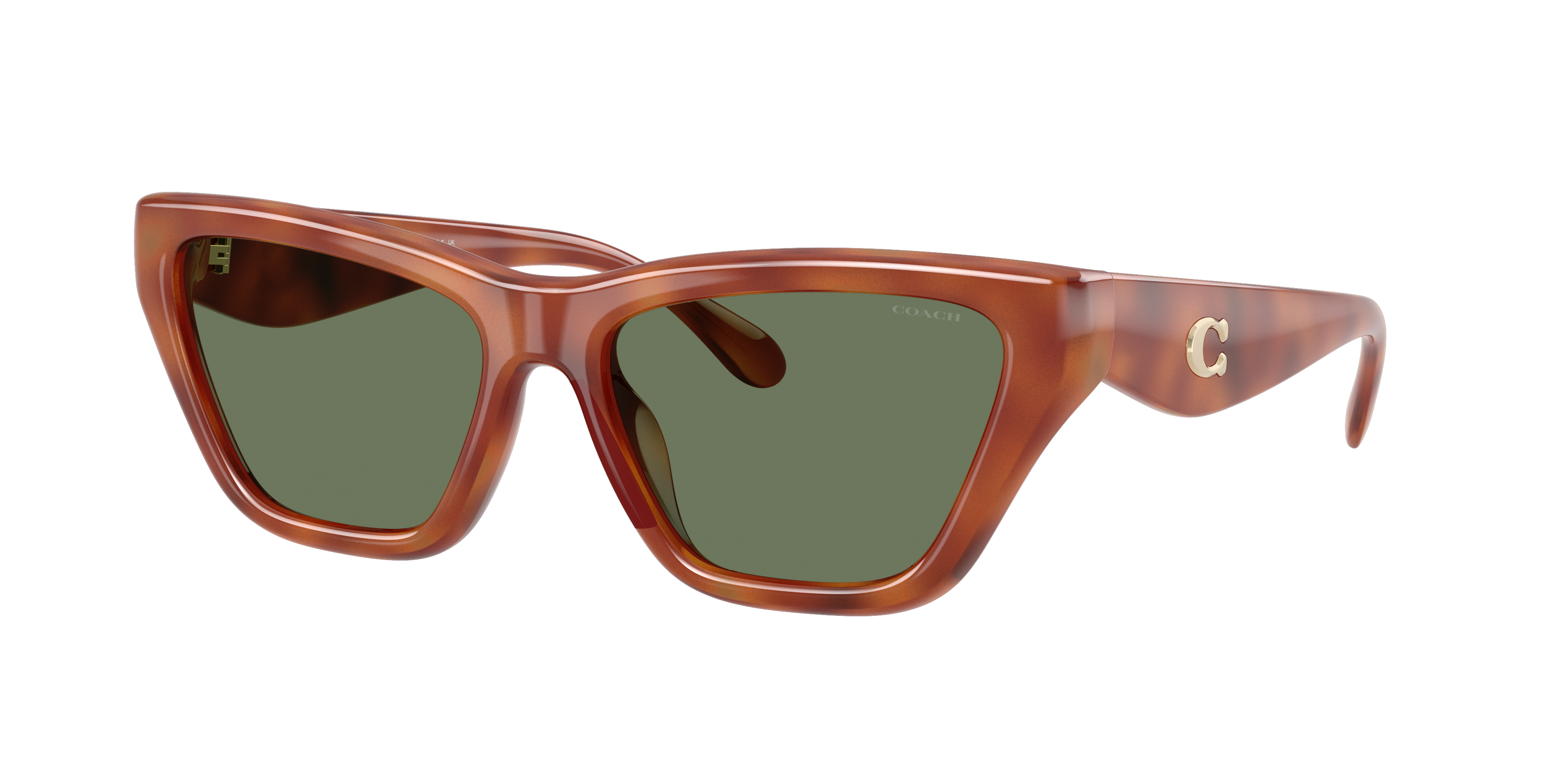 Coach Woman Sunglass CDP33 -  Frame color: Caramel Tortoise, Lens color: Green Solid