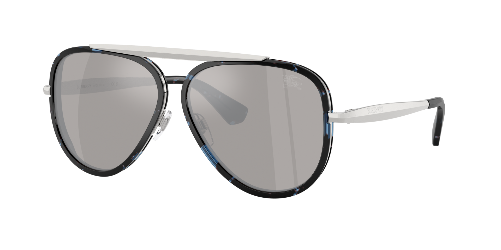 Burberry Unisex Sunglass BE3176 - Couleur du Monture Havana bleu Couleur de Lentille Gris clair Effet miroir Agent 399 €
