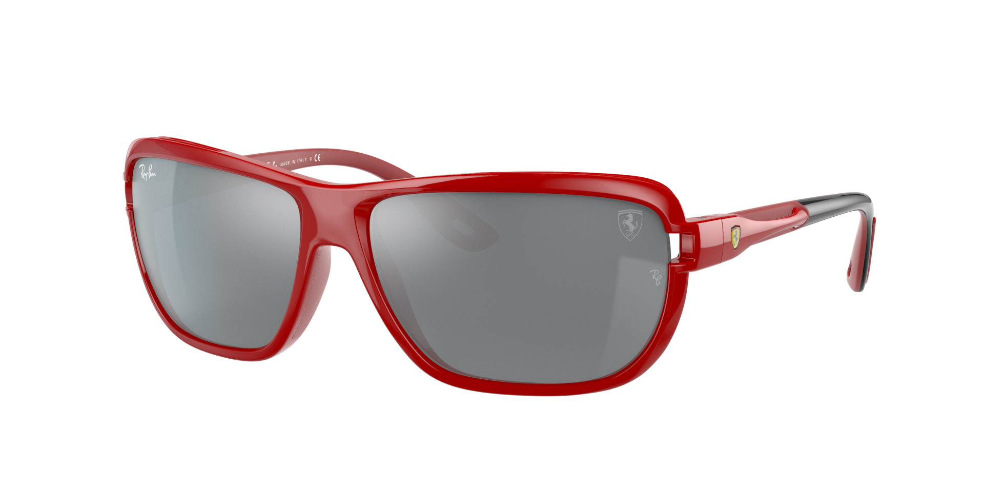 Ray-Ban Unisex Sunglass RB4365M Scuderia Ferrari Collection - Frame color: Red, Lens color: Grey Gradient Mirror