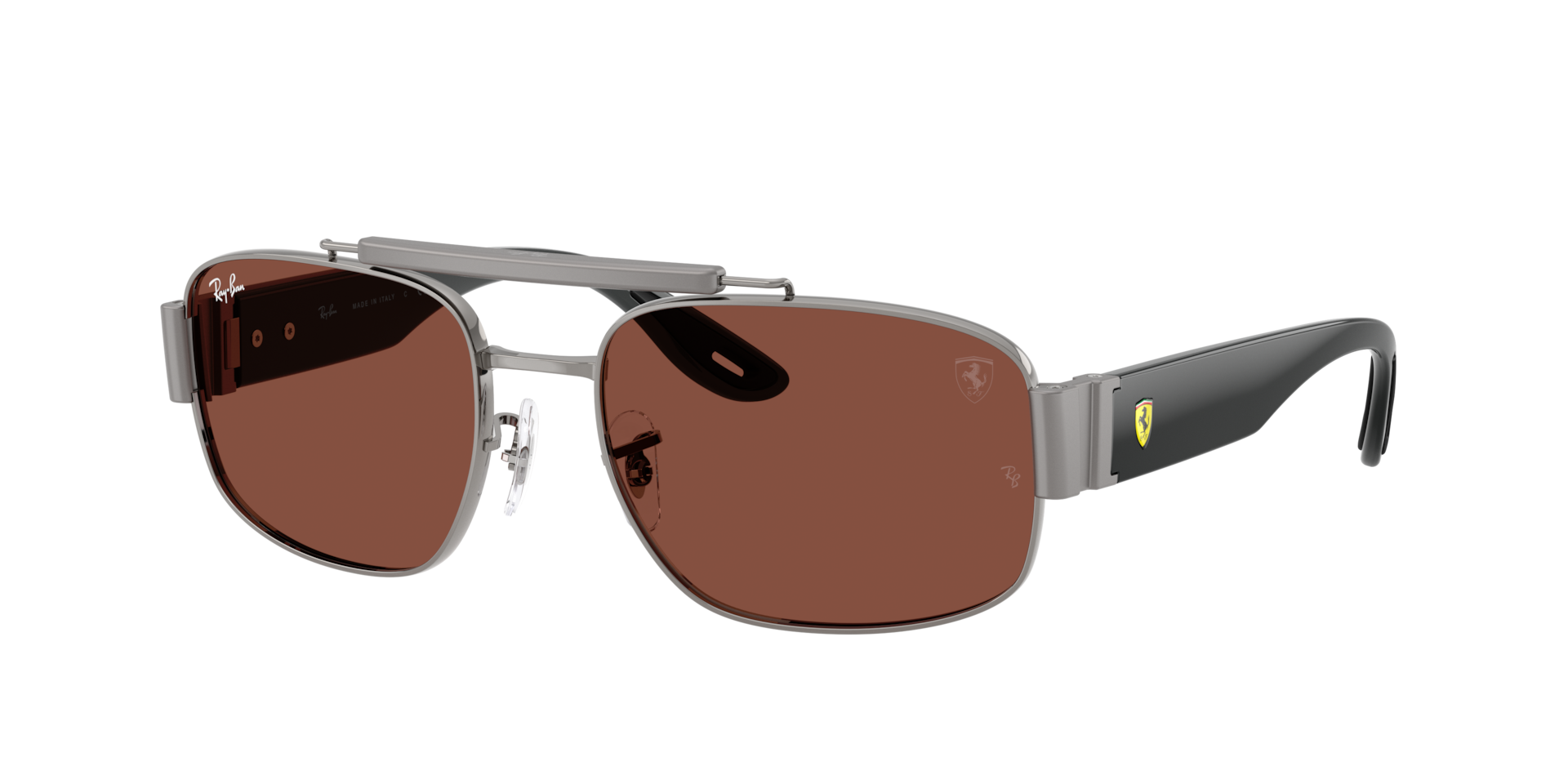 Ray-Ban Unisex Sunglass RB3797M SCUDERIA FERRARI COLLECTION - Rahmenfarbe: Gunmetal, Linsenfarbe: Rot