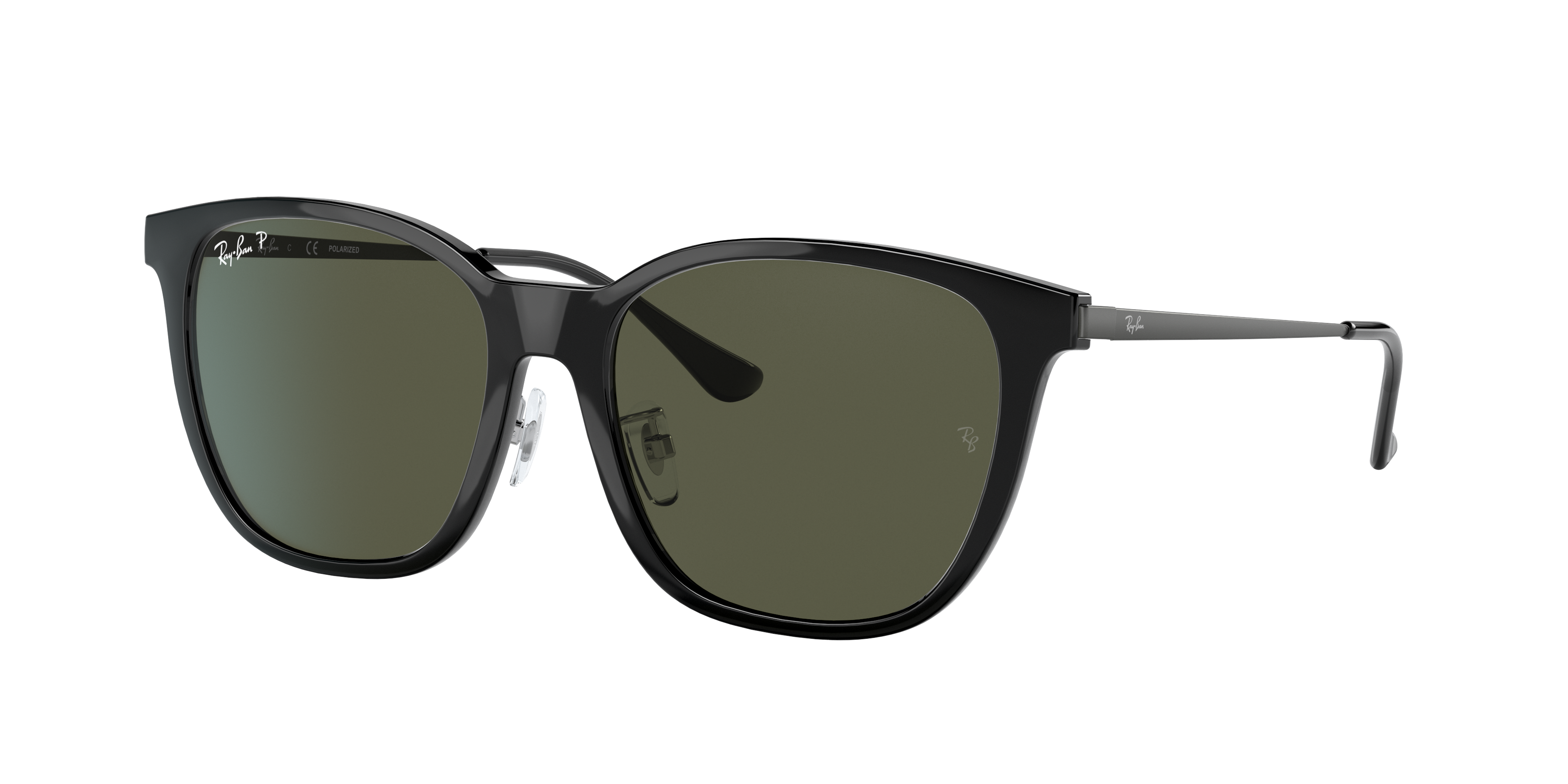 Ray-Ban サングラス RB4333D Ray-Ban RB4333D XXL (55 - 17) with Green lenses and Black frame