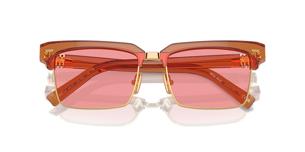 【Miu♡】 Miu Miu MU 10ZS M (54 - 17) with Pink lenses and Brown frame
