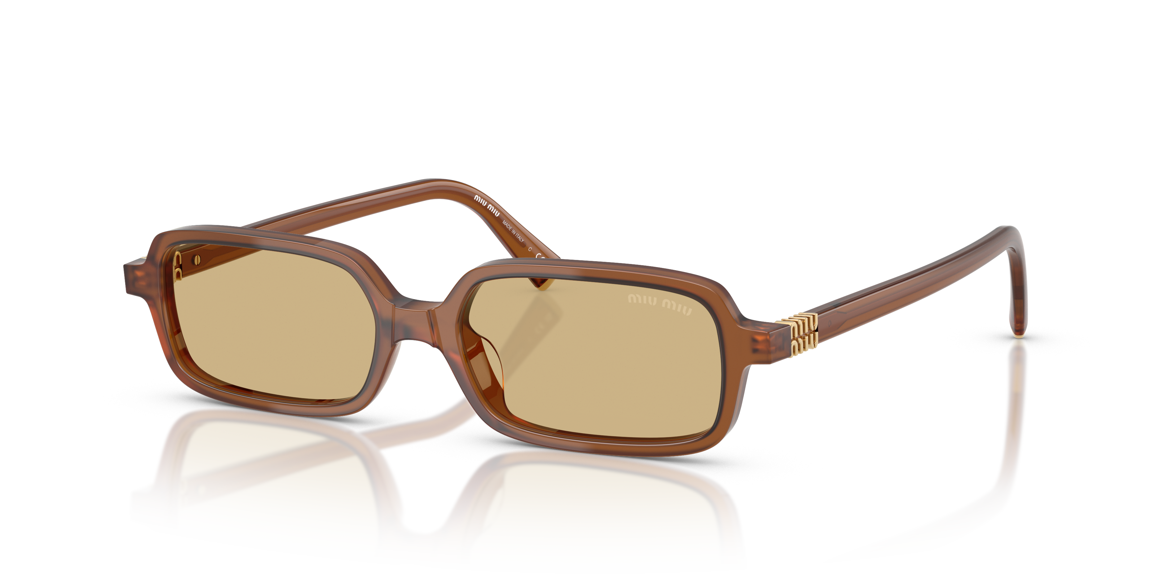 Miu Miu MU 11ZS S (51 - 16) with Yellow lenses and Brown frame